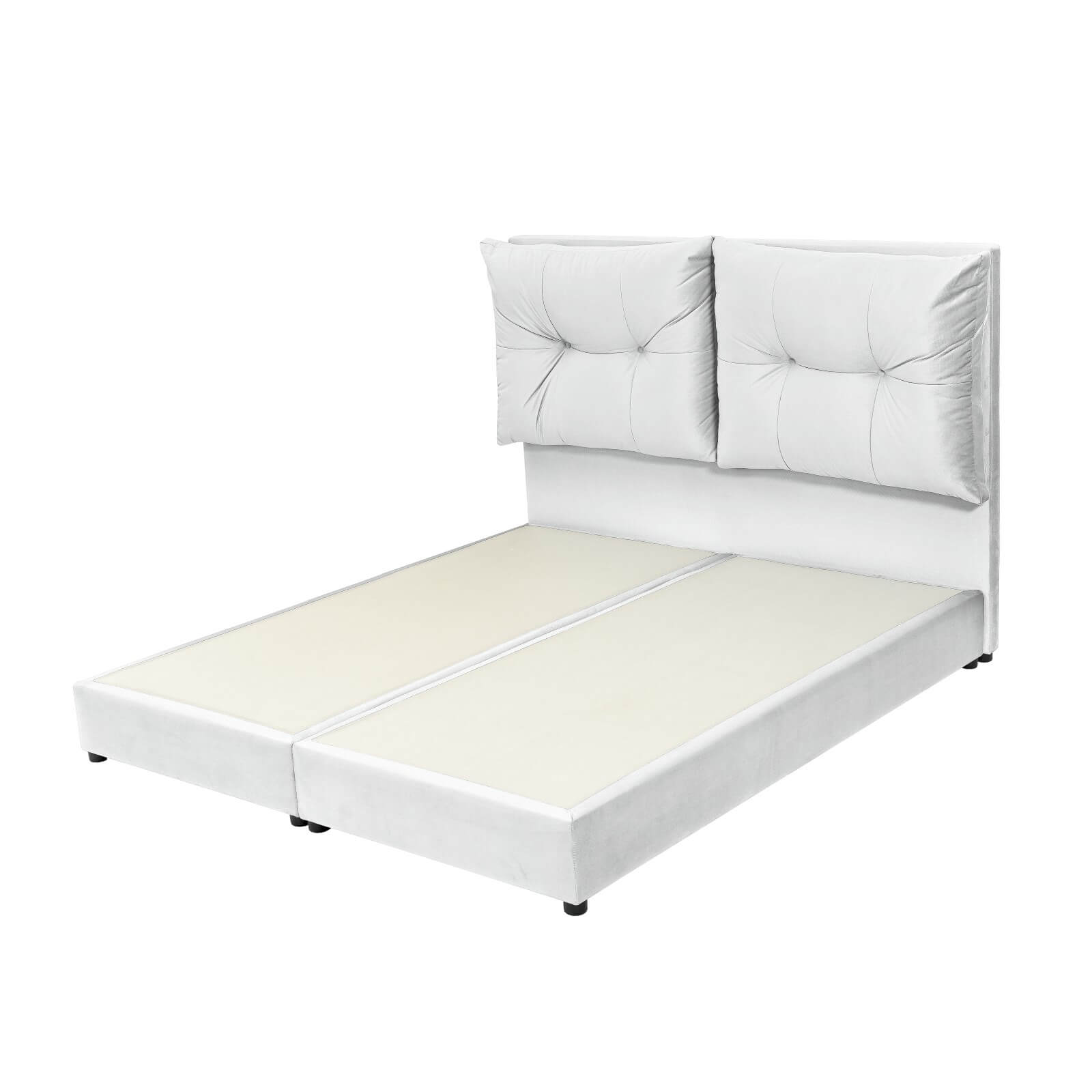 In House | Oslo Velvet Bed Frame White 200x90