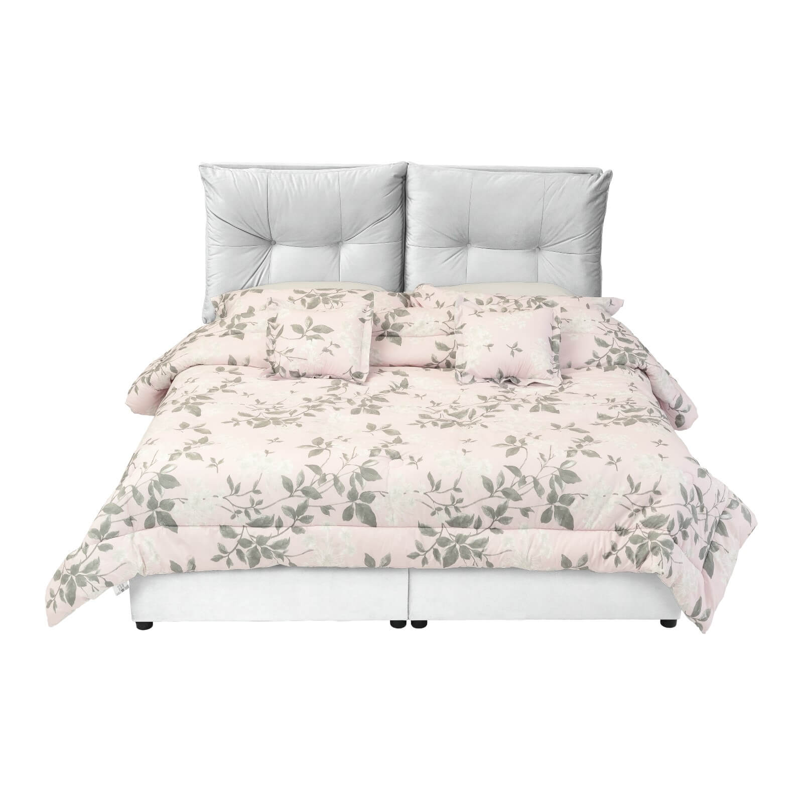 In House | Oslo Velvet Bed Frame White 200x90