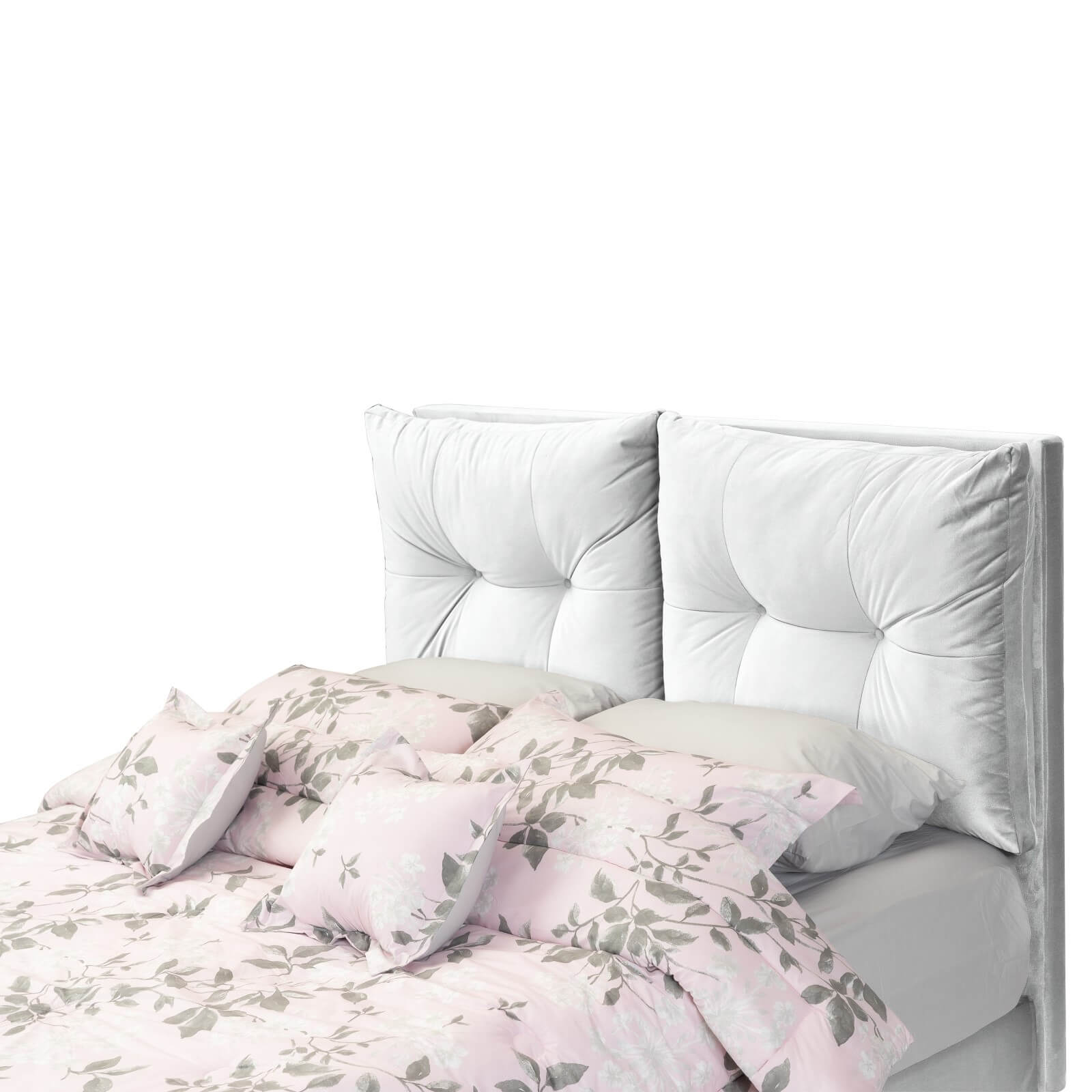 In House | Oslo Velvet Bed Frame White 200x120