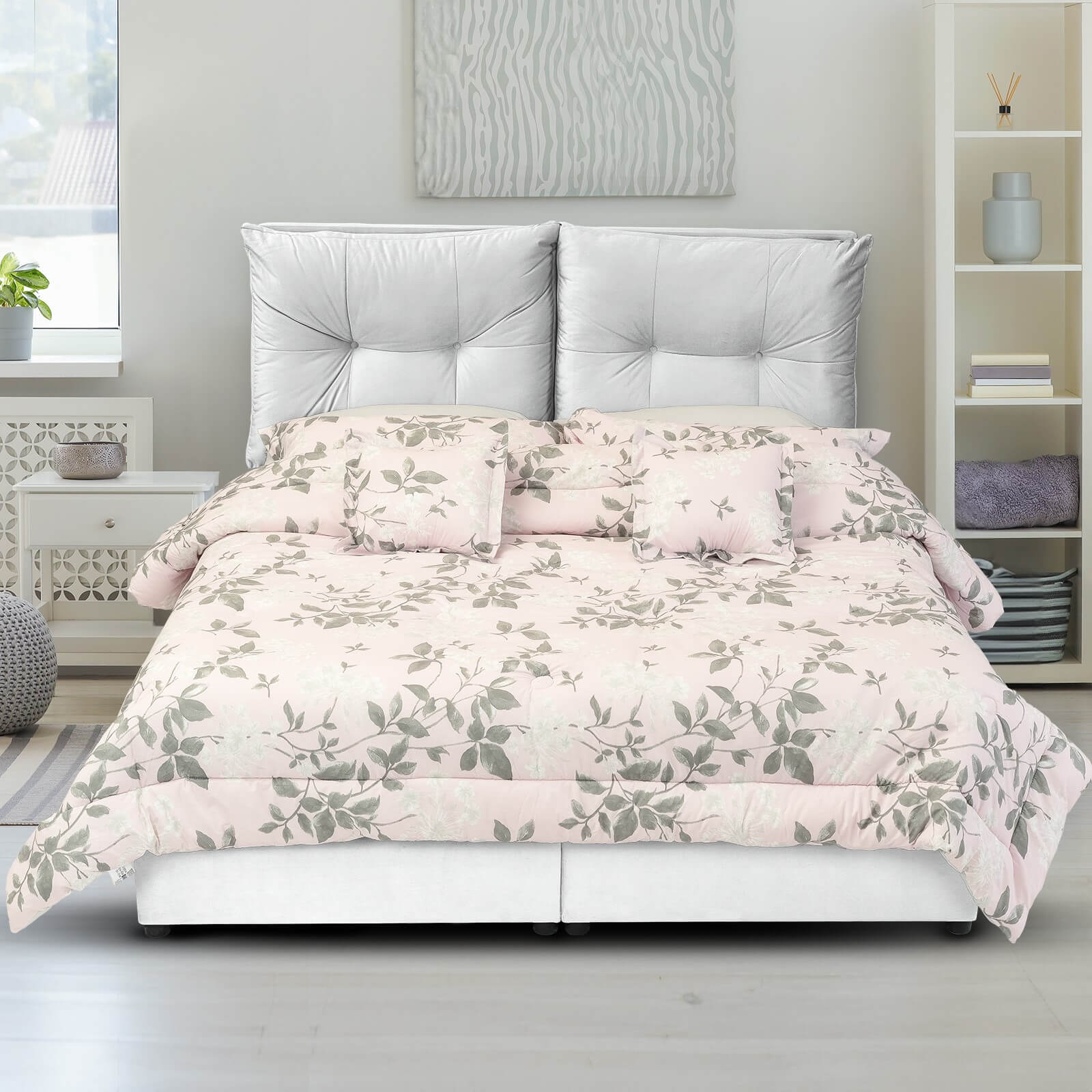 In House | Oslo Velvet Bed Frame White 200x120