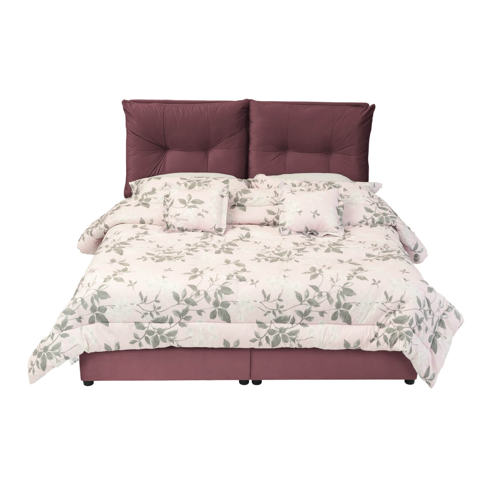 In House | Oslo Velvet Bed Frame Dark Pink 200x100