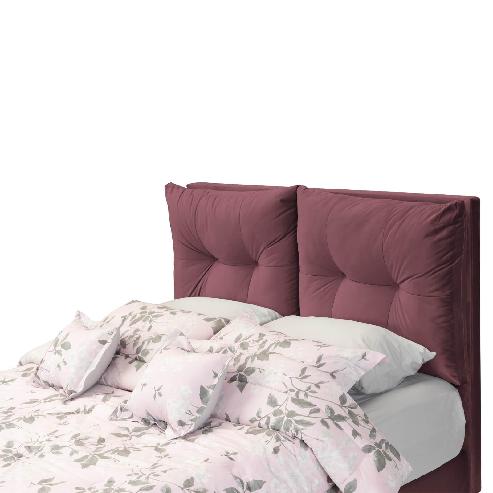 In House | Oslo Velvet Bed Frame Dark Pink 200x100