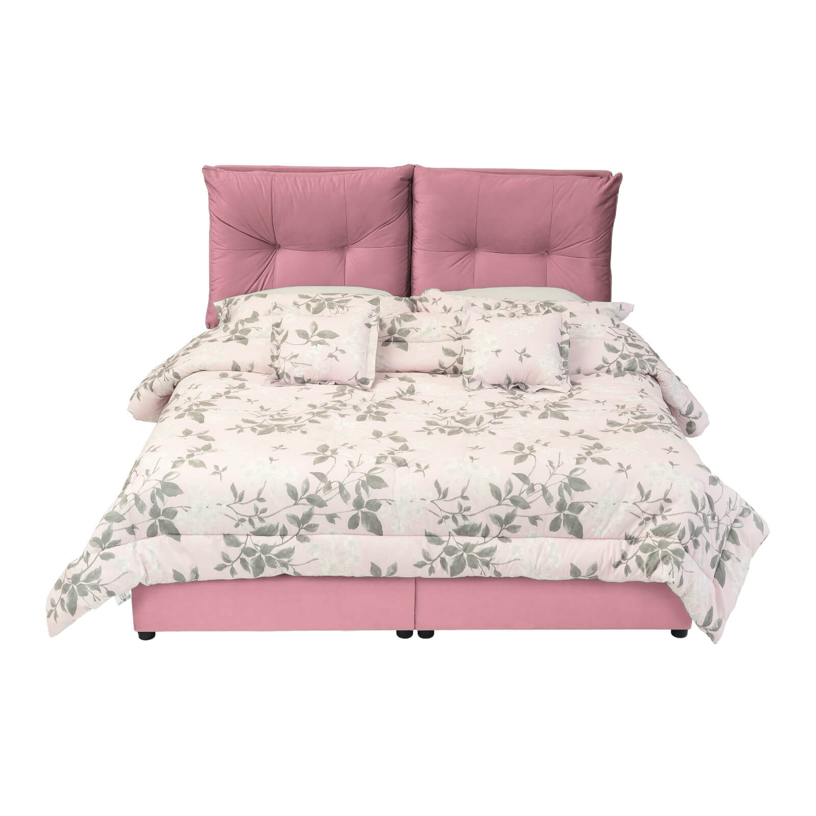 In House | Oslo Velvet Bed Frame Light Pink 200x100