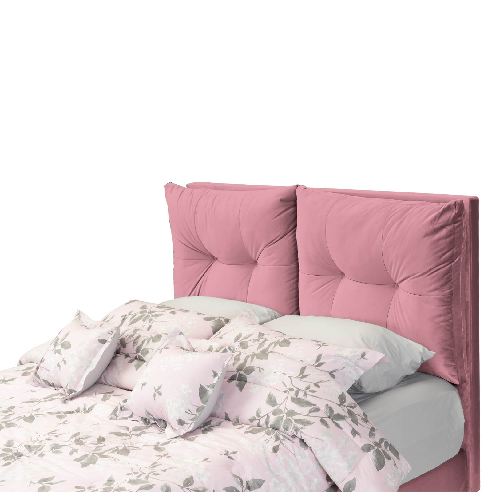 In House | Oslo Velvet Bed Frame Light Pink 200x100
