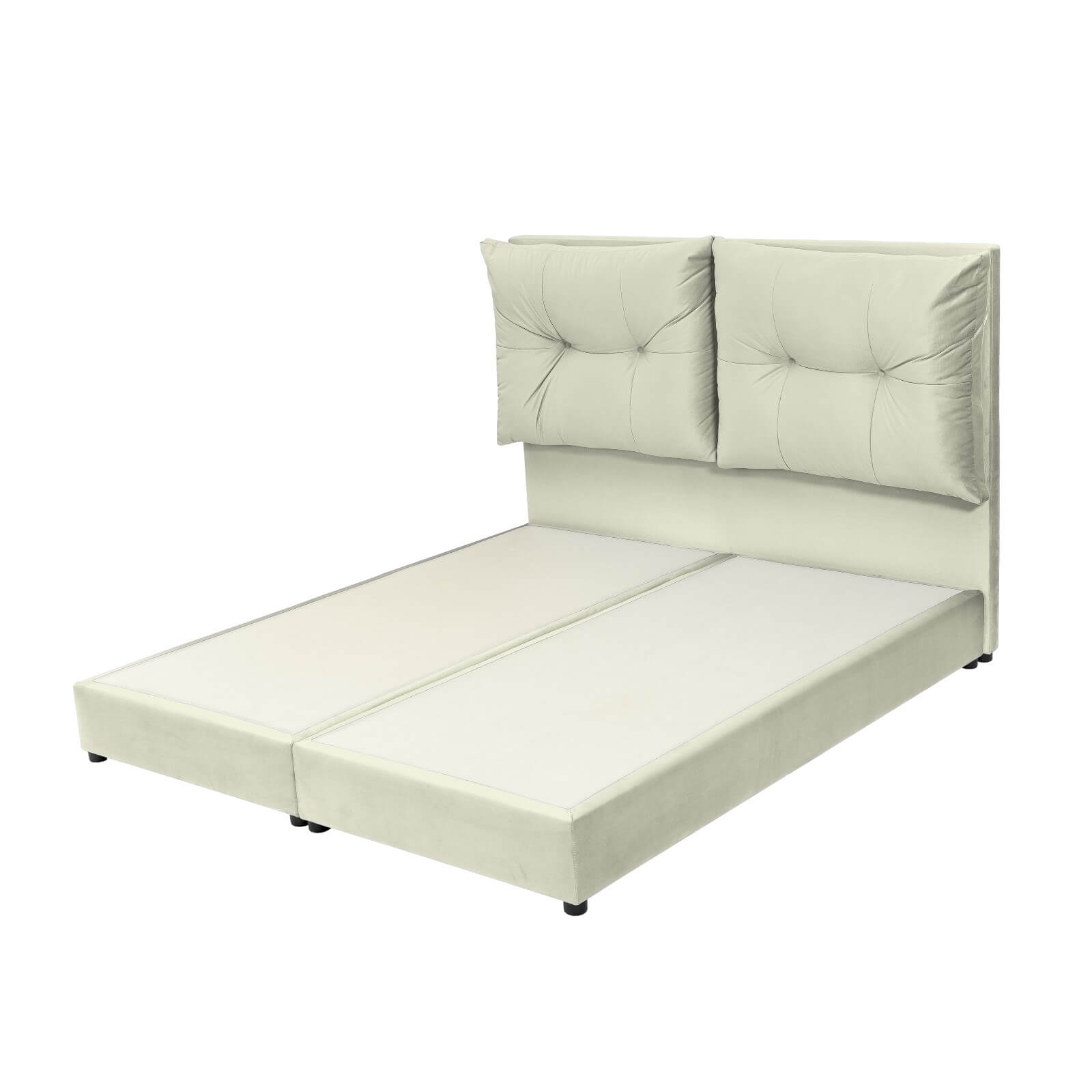 In House | Oslo Velvet Bed Frame Ivory 200x90