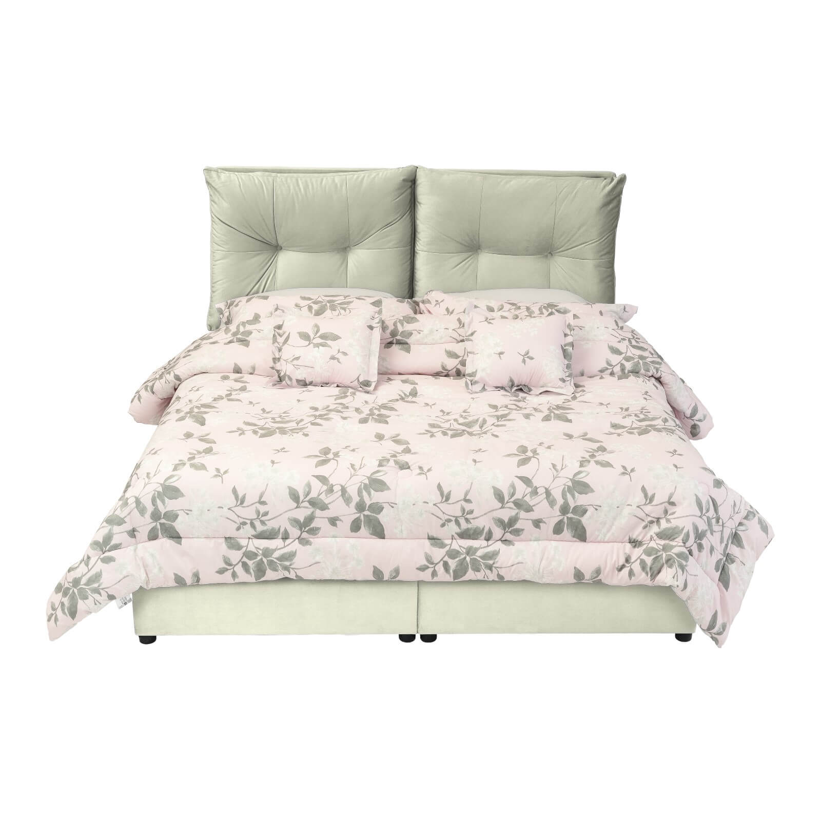 In House | Oslo Velvet Bed Frame Ivory 200x90