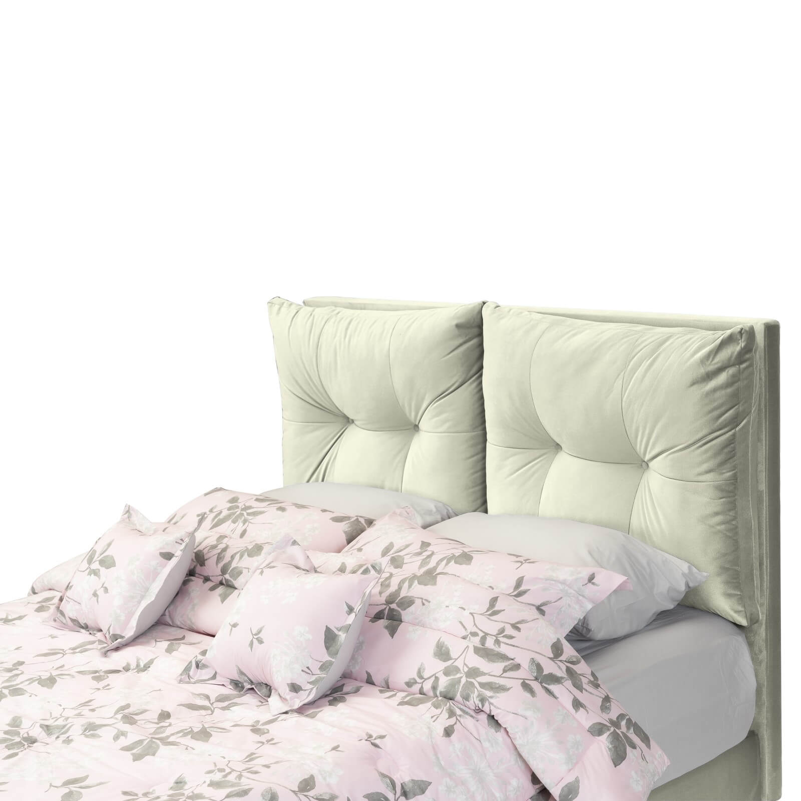 In House | Oslo Velvet Bed Frame Ivory 200x90