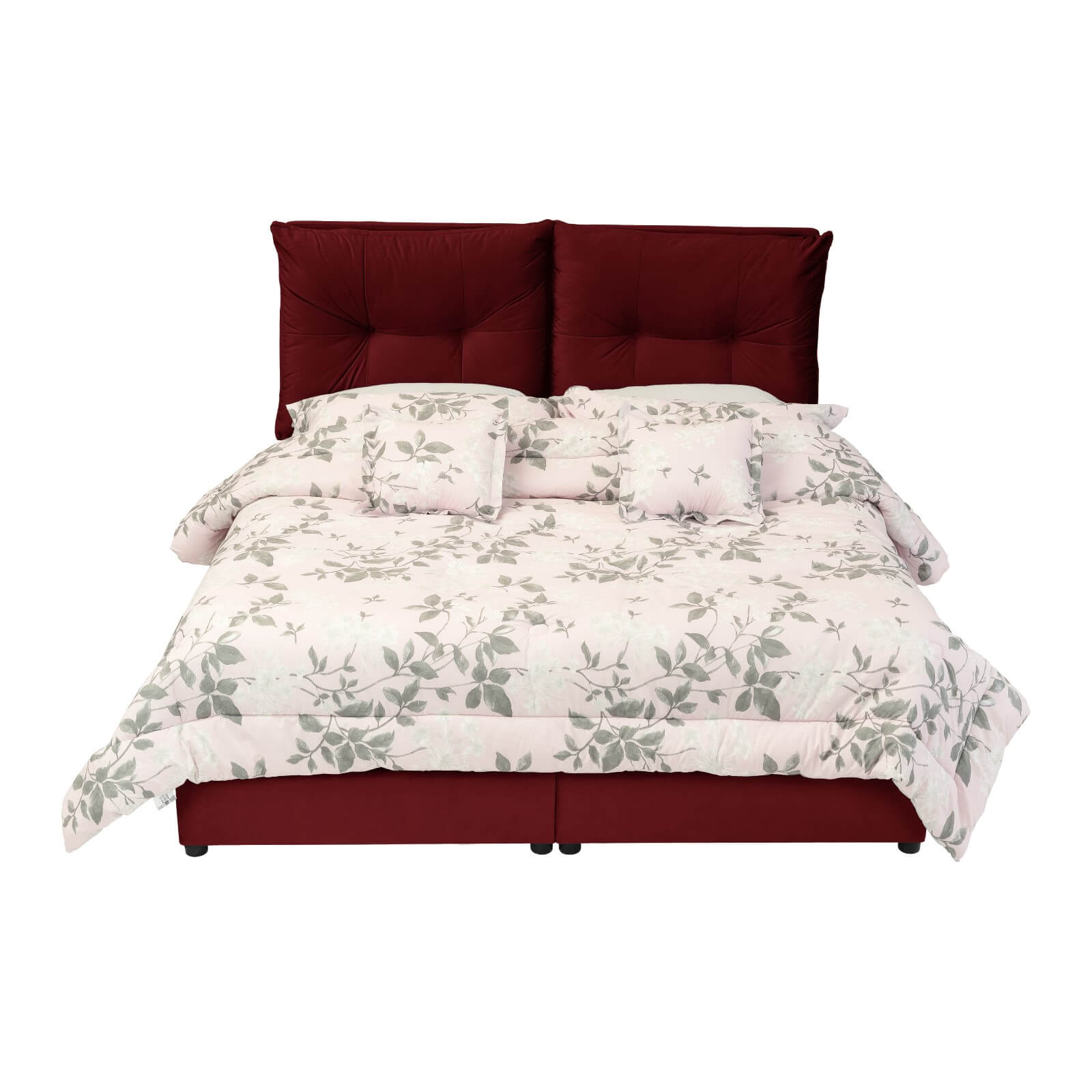 In House | Oslo Velvet Bed Frame Burgundy 200x90