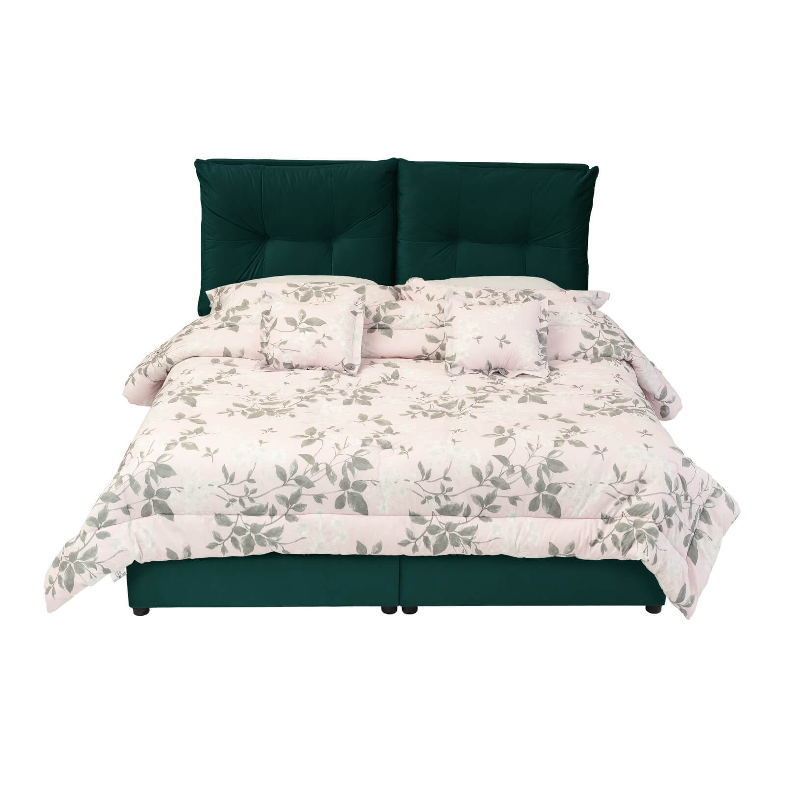 In House | Oslo Velvet Bed Frame Dark Green 200x100