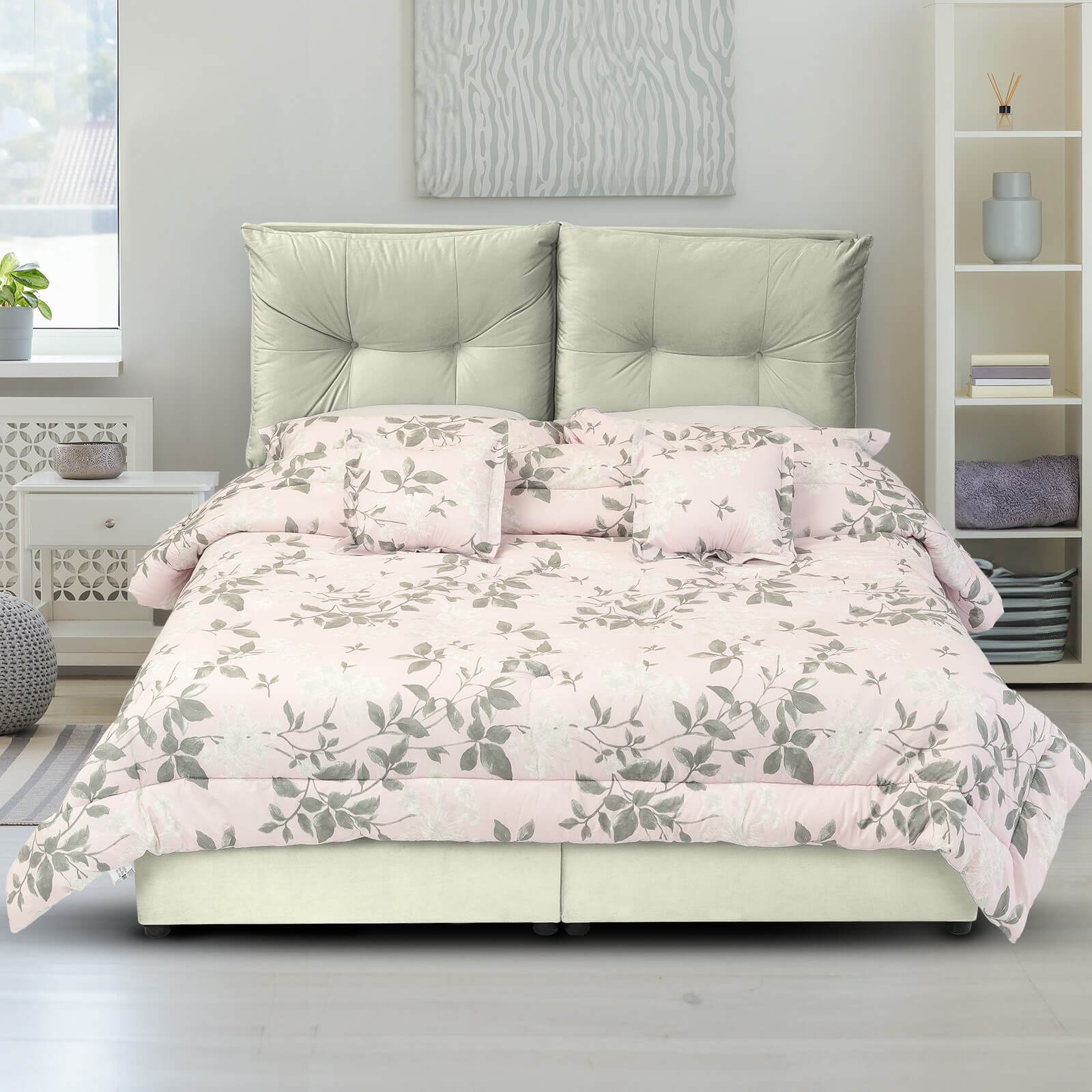 In House | Oslo Velvet Bed Frame Ivory 200x100