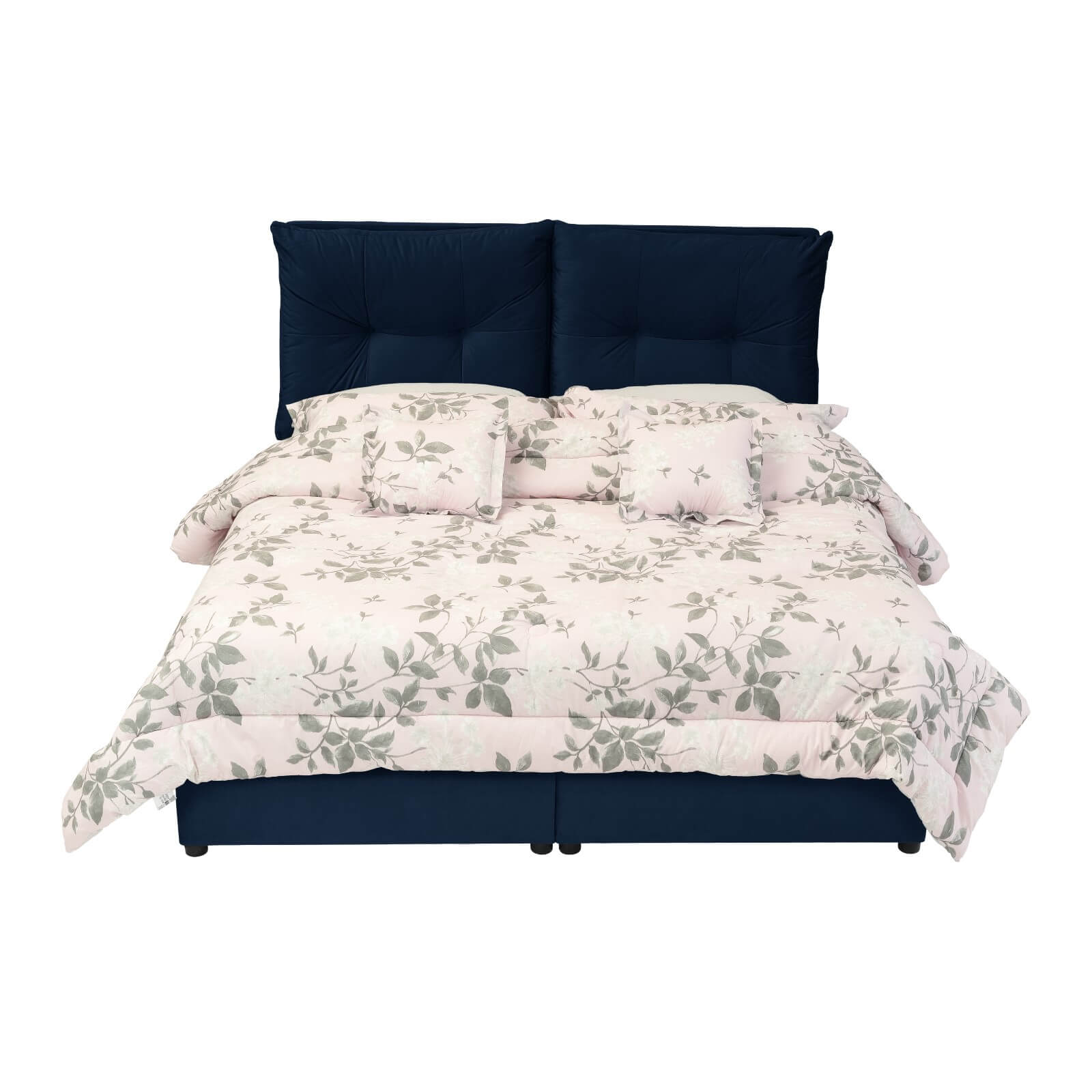 In House | Oslo Velvet Bed Frame Dark Blue 200x100