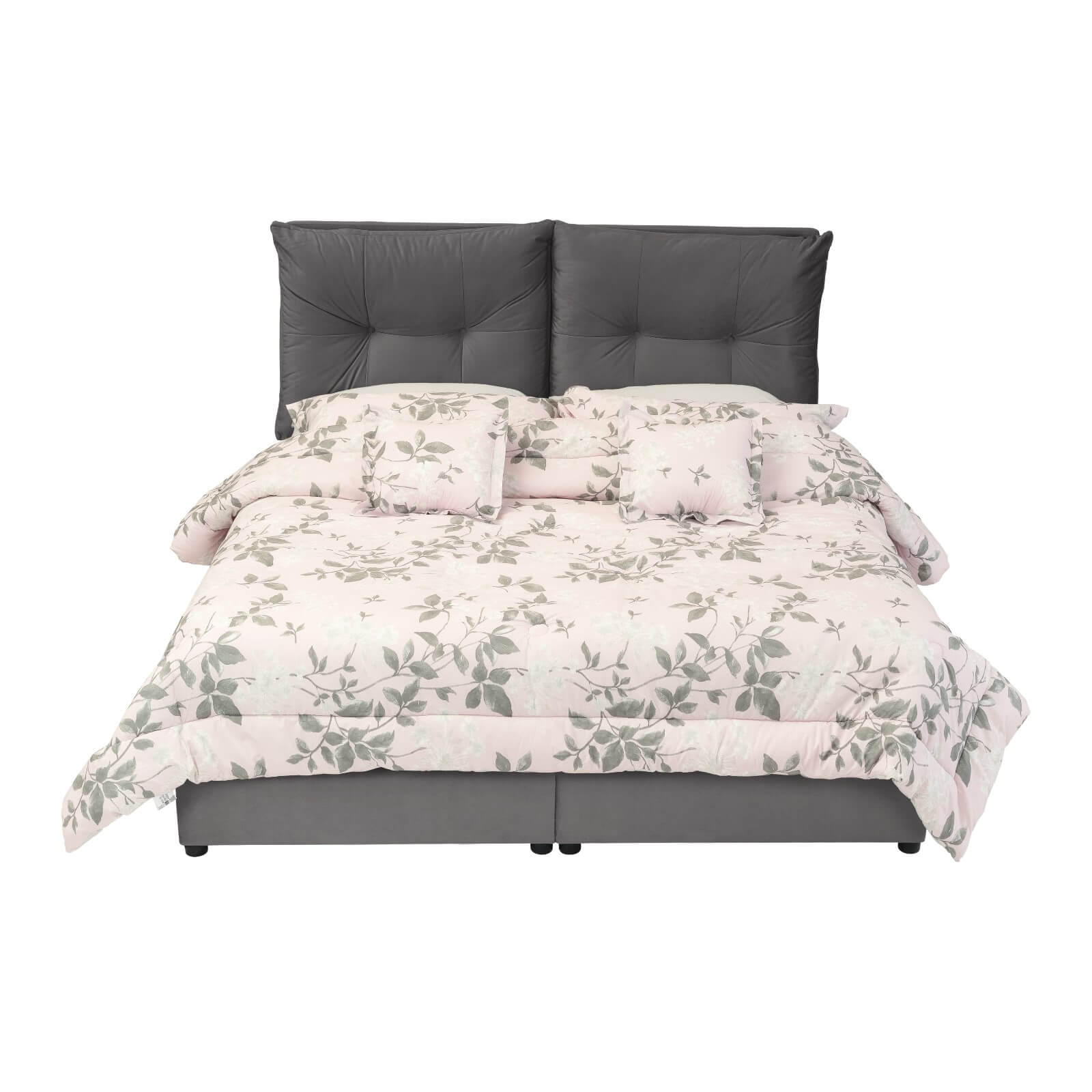 In House | Oslo Velvet Bed Frame Grey 200x100