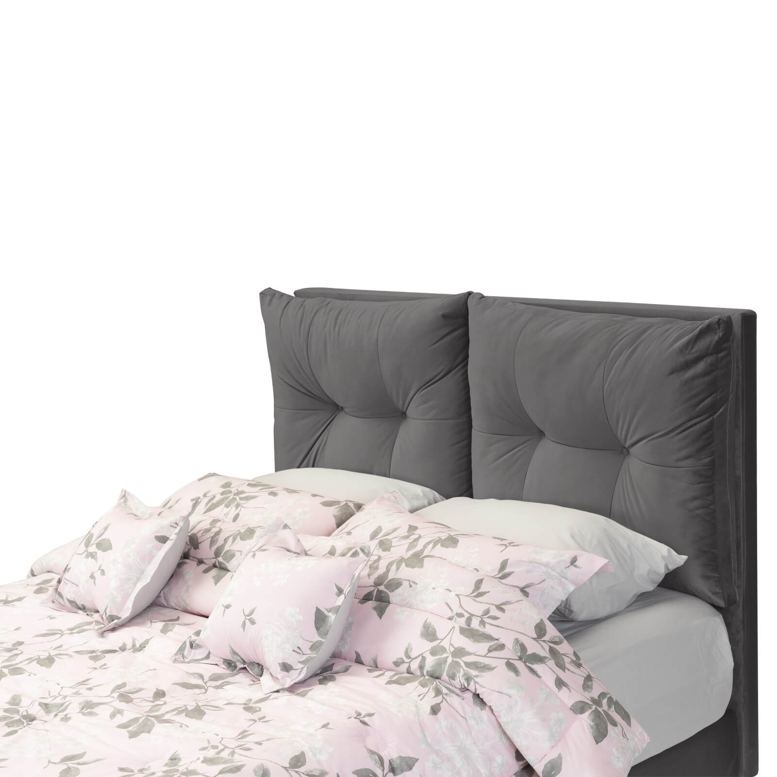 In House | Oslo Velvet Bed Frame Grey 200x90