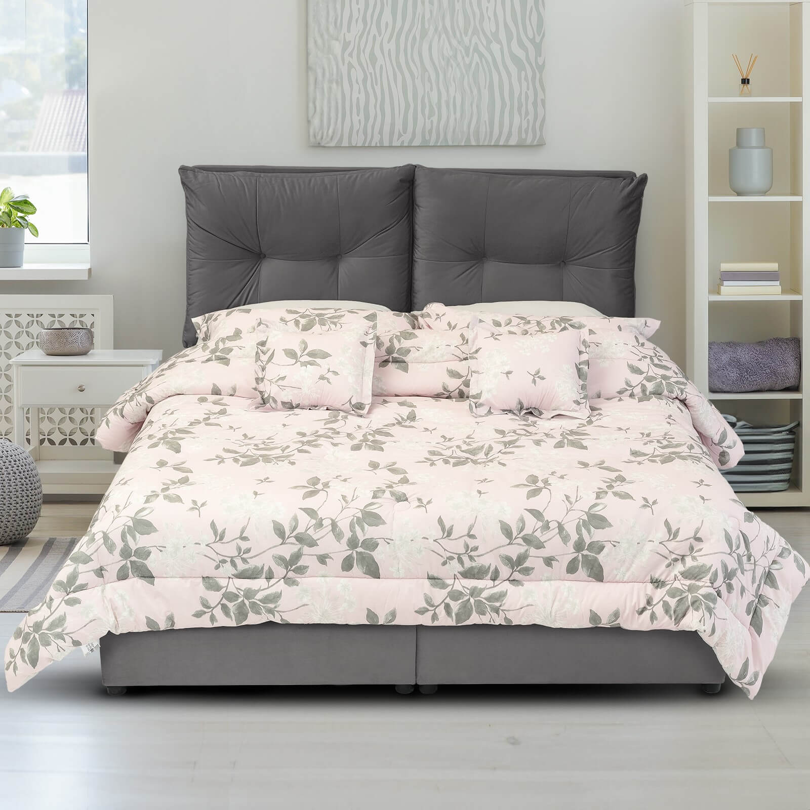 In House | Oslo Velvet Bed Frame Grey 200x90