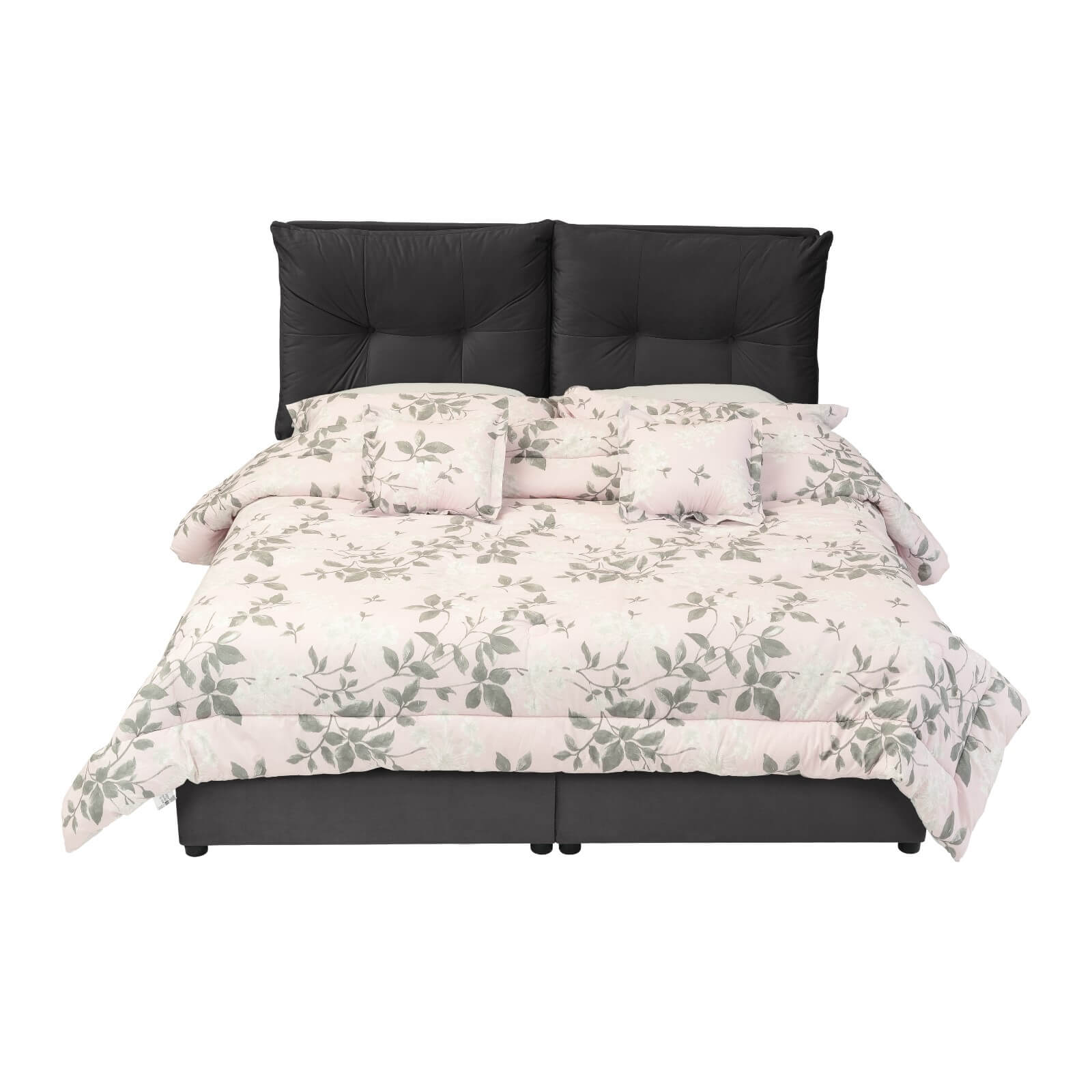 In House | Oslo Velvet Bed Frame Dark Grey 200x90