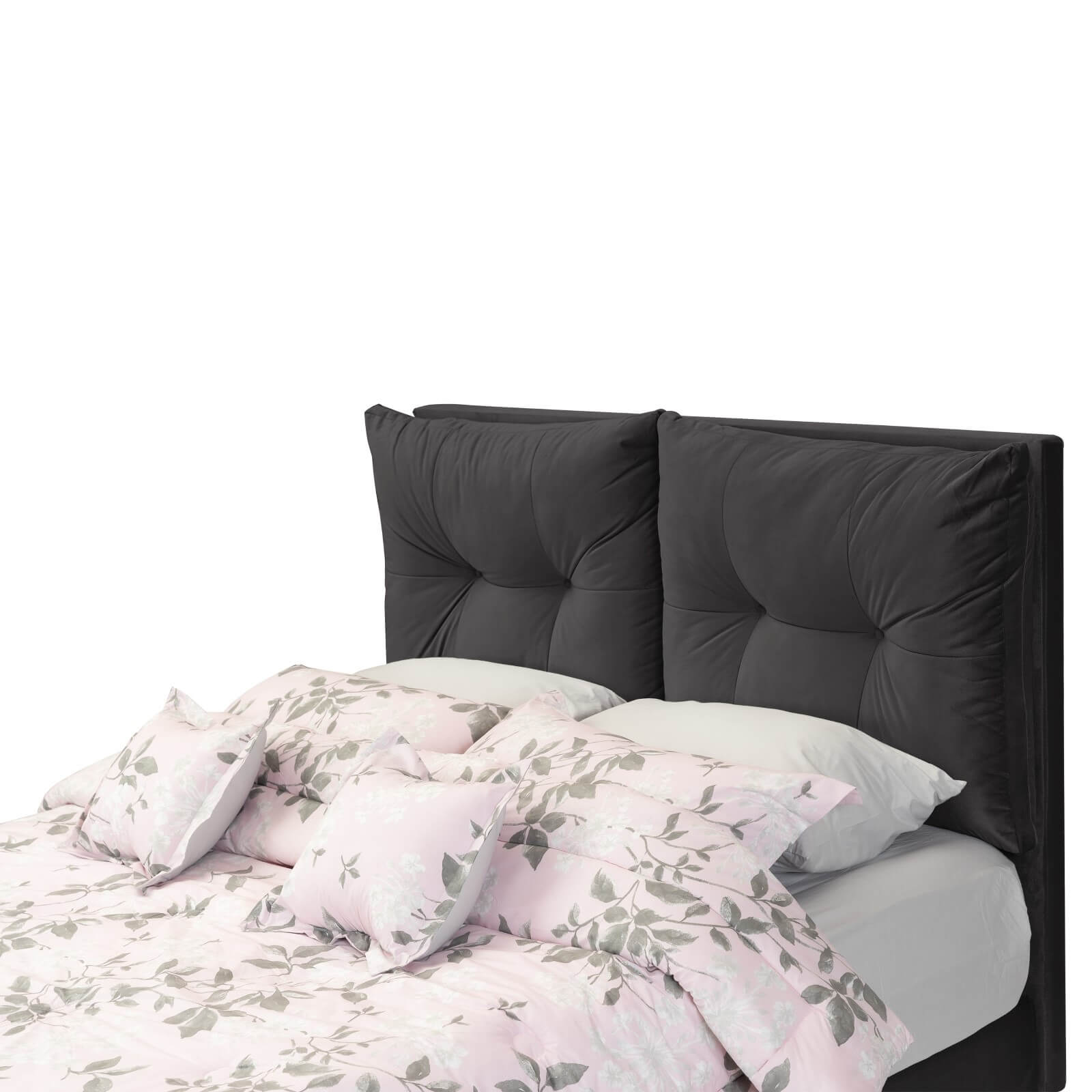 In House | Oslo Velvet Bed Frame Dark Grey 200x90