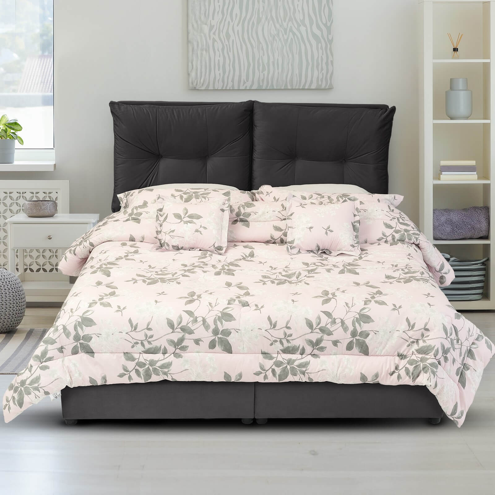 In House | Oslo Velvet Bed Frame Dark Grey 200x90