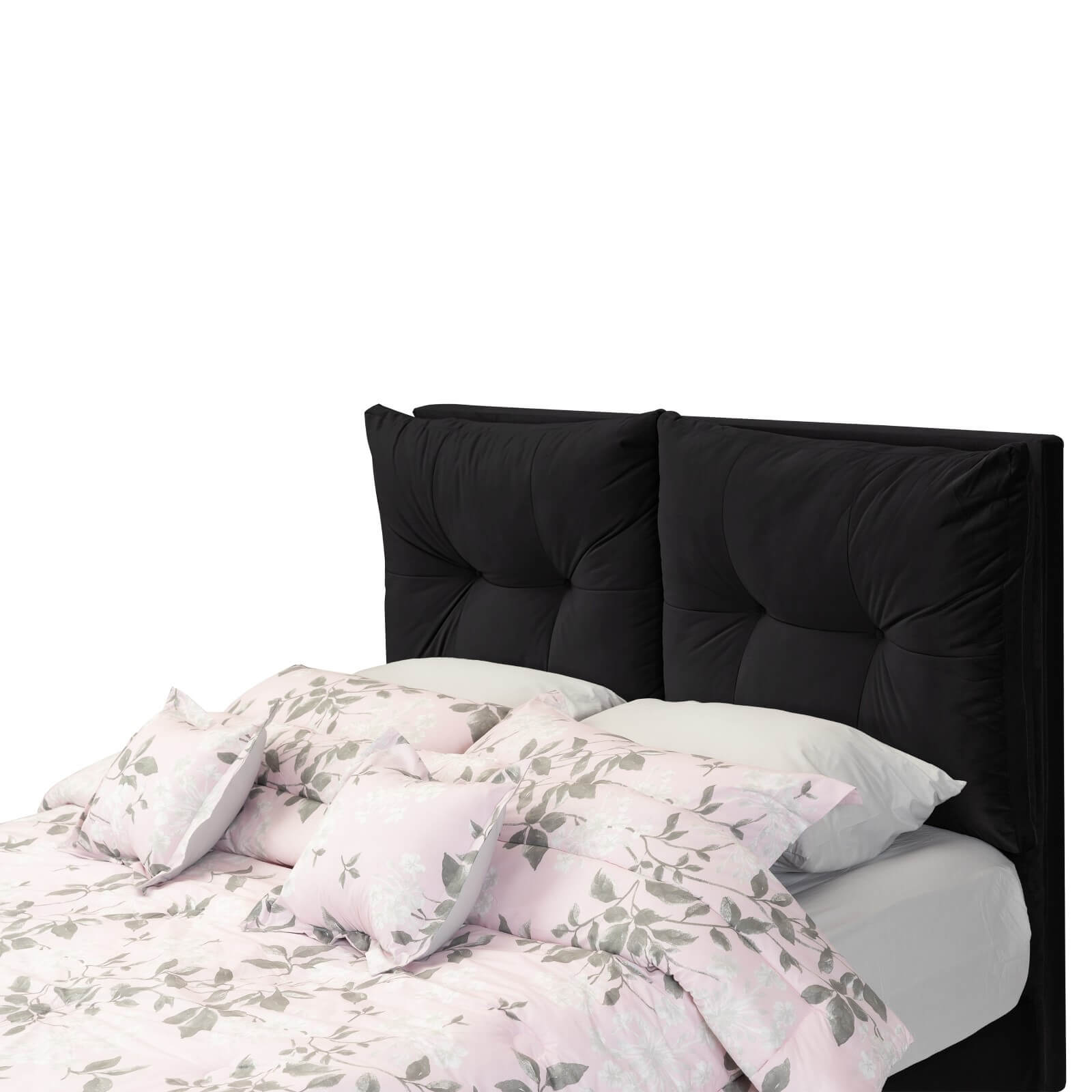 In House | Oslo Velvet Bed Frame Black 200x90