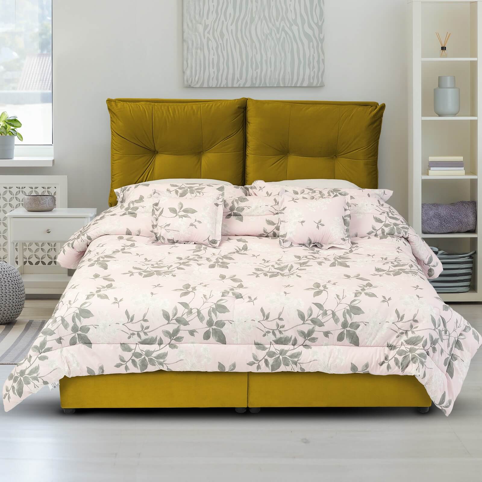 In House | Oslo Velvet Bed Frame Gold 200x90