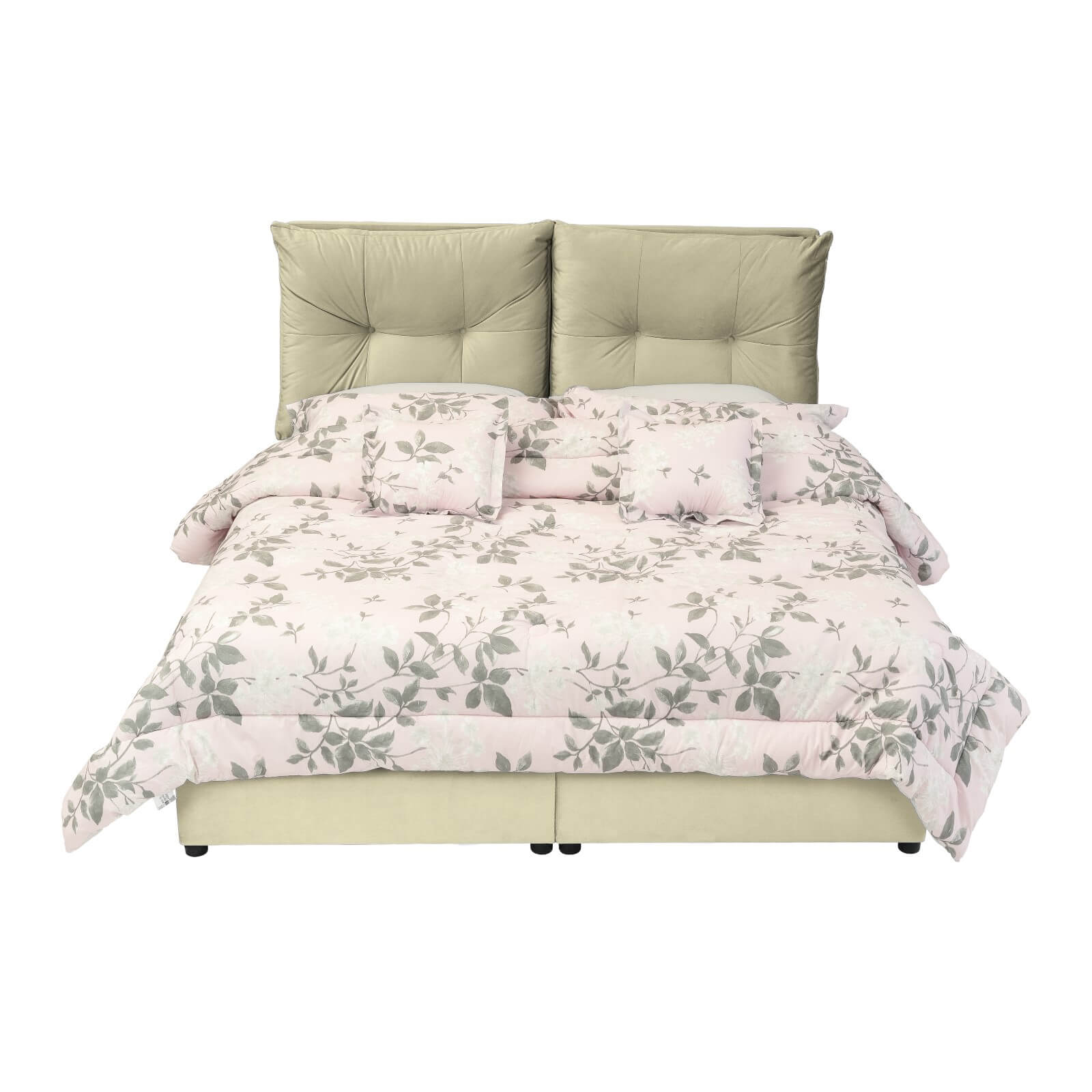 In House | Oslo Velvet Bed Frame Beige 200x90
