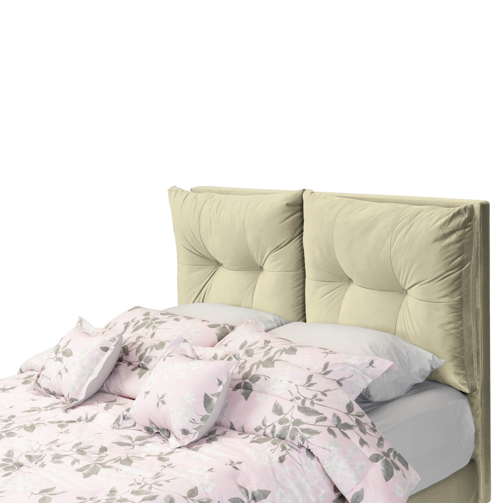 In House | Oslo Velvet Bed Frame Beige 200x90