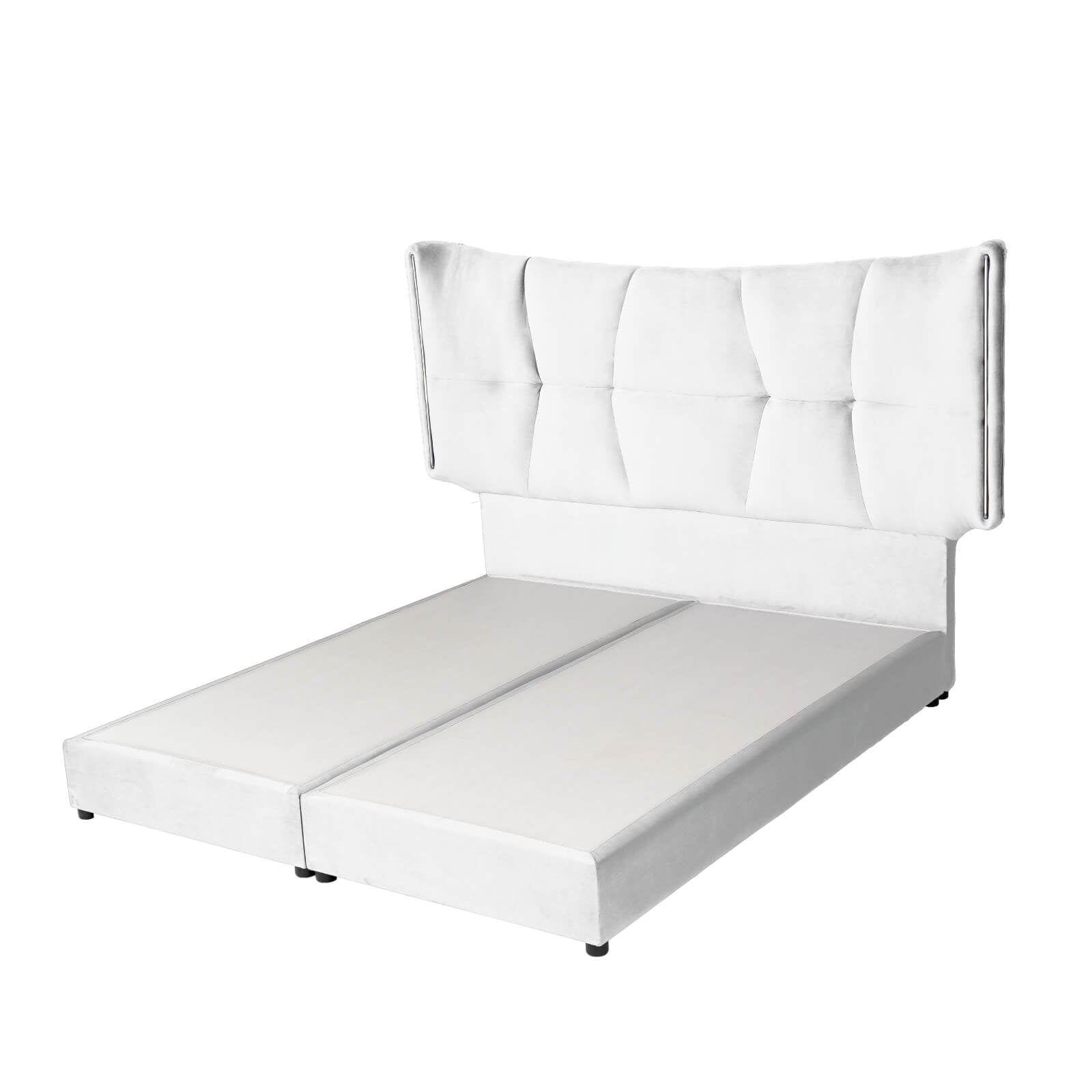 In House | Oslo Velvet Bed Frame White 200x160