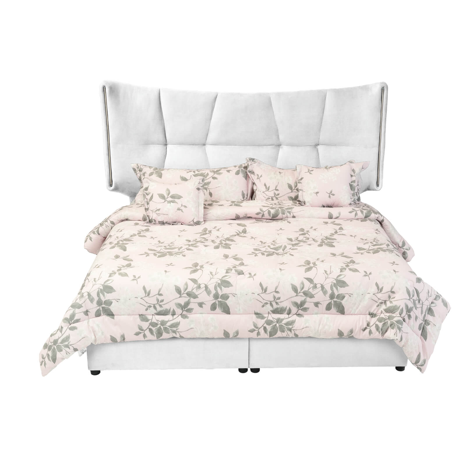 In House | Oslo Velvet Bed Frame White 200x160