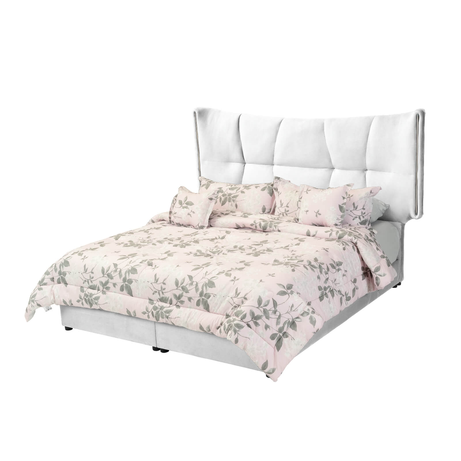 In House | Oslo Velvet Bed Frame White 200x160