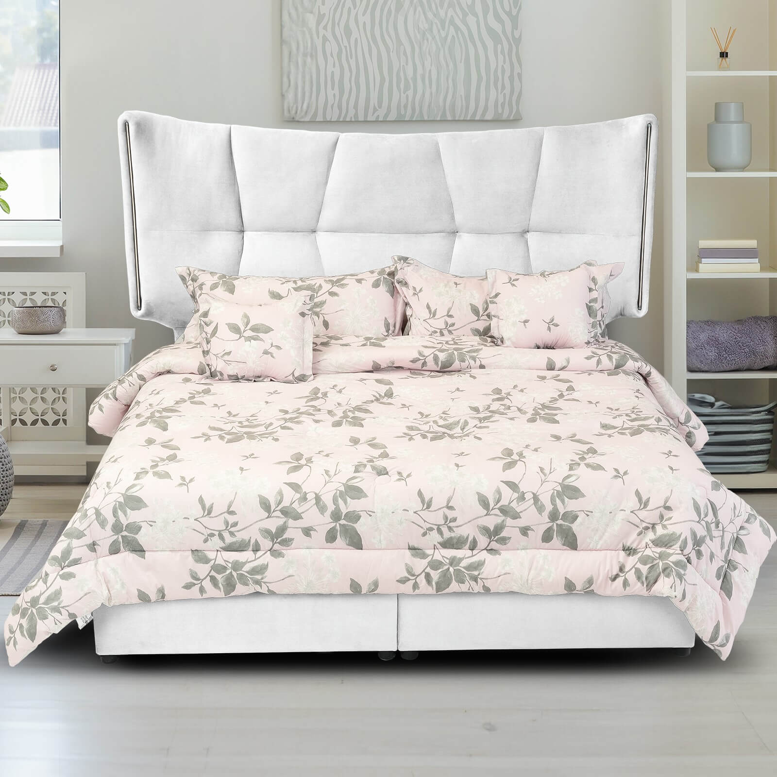 In House | Oslo Velvet Bed Frame White 200x200