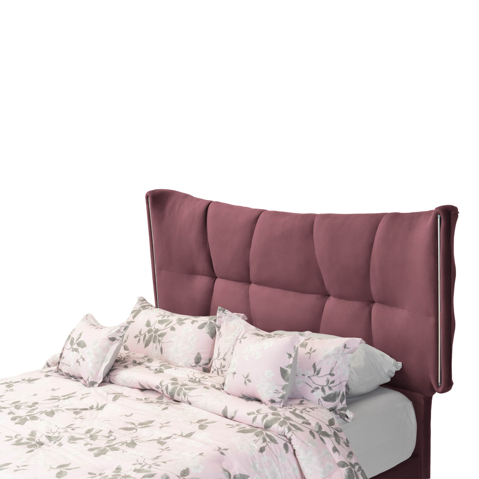 In House | Berlin Bed Frame Velvet Dark Pink 200x90