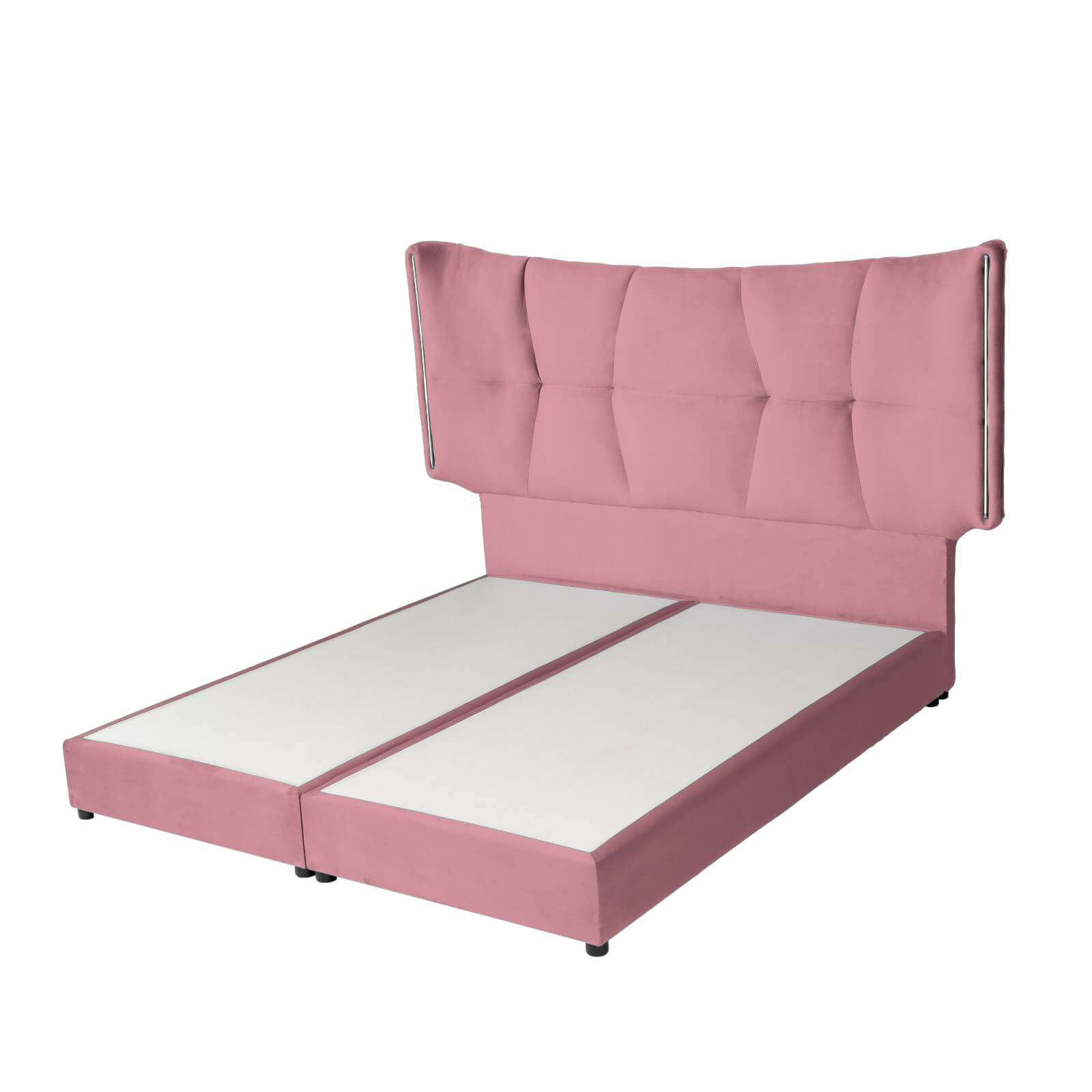 In House | Berlin Bed Frame Velvet Light Pink 200x90