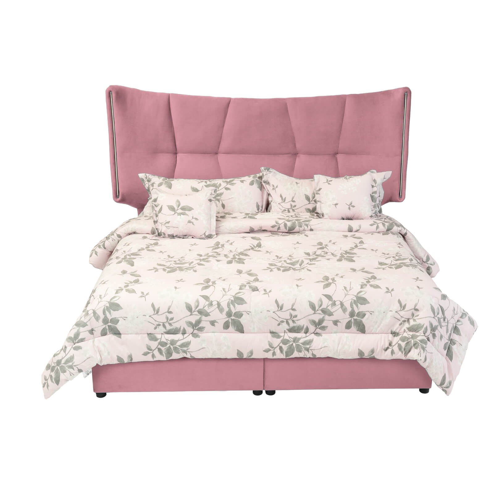 In House | Oslo Velvet Bed Frame Light Pink 200x180