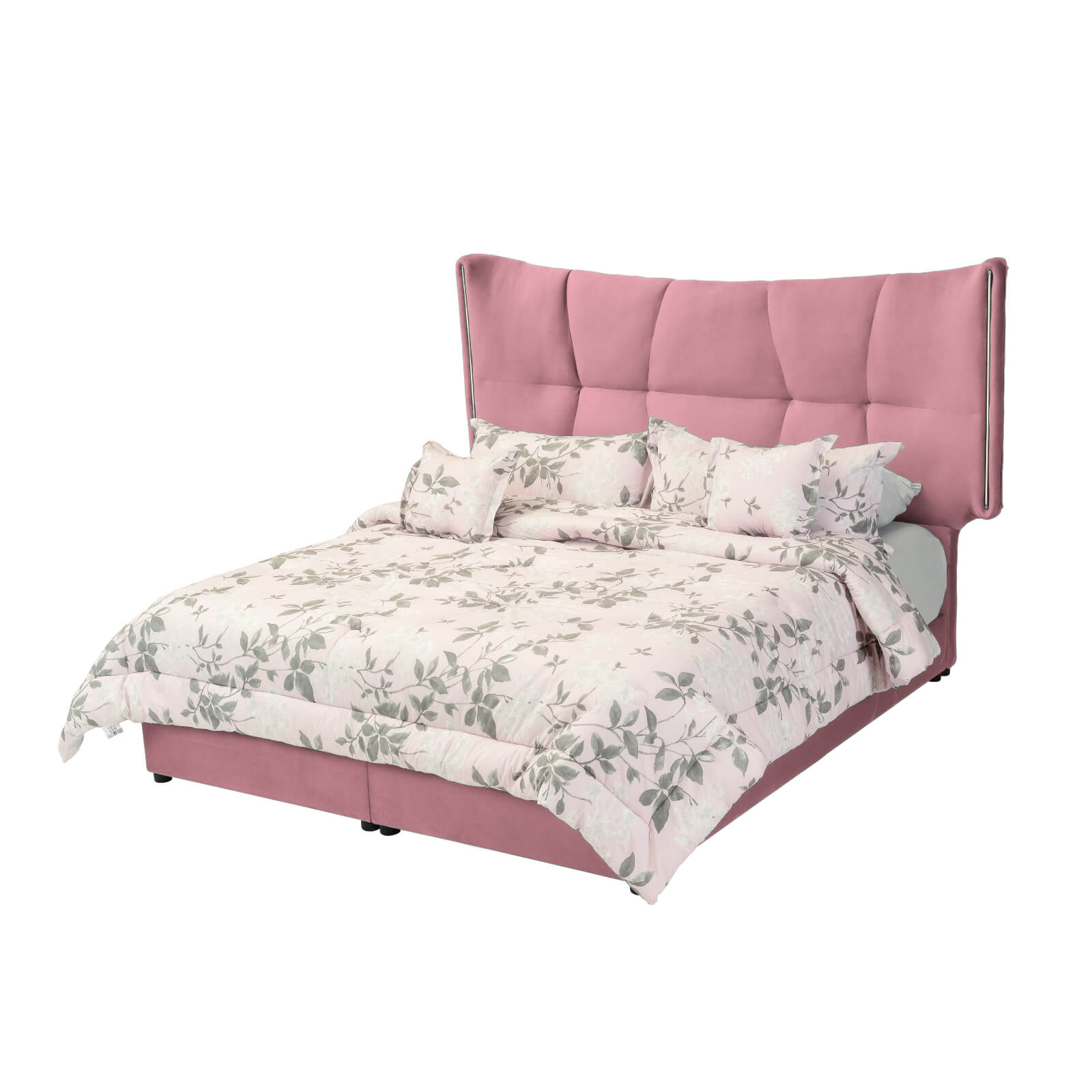 In House | Berlin Bed Frame Velvet Light Pink 200x90