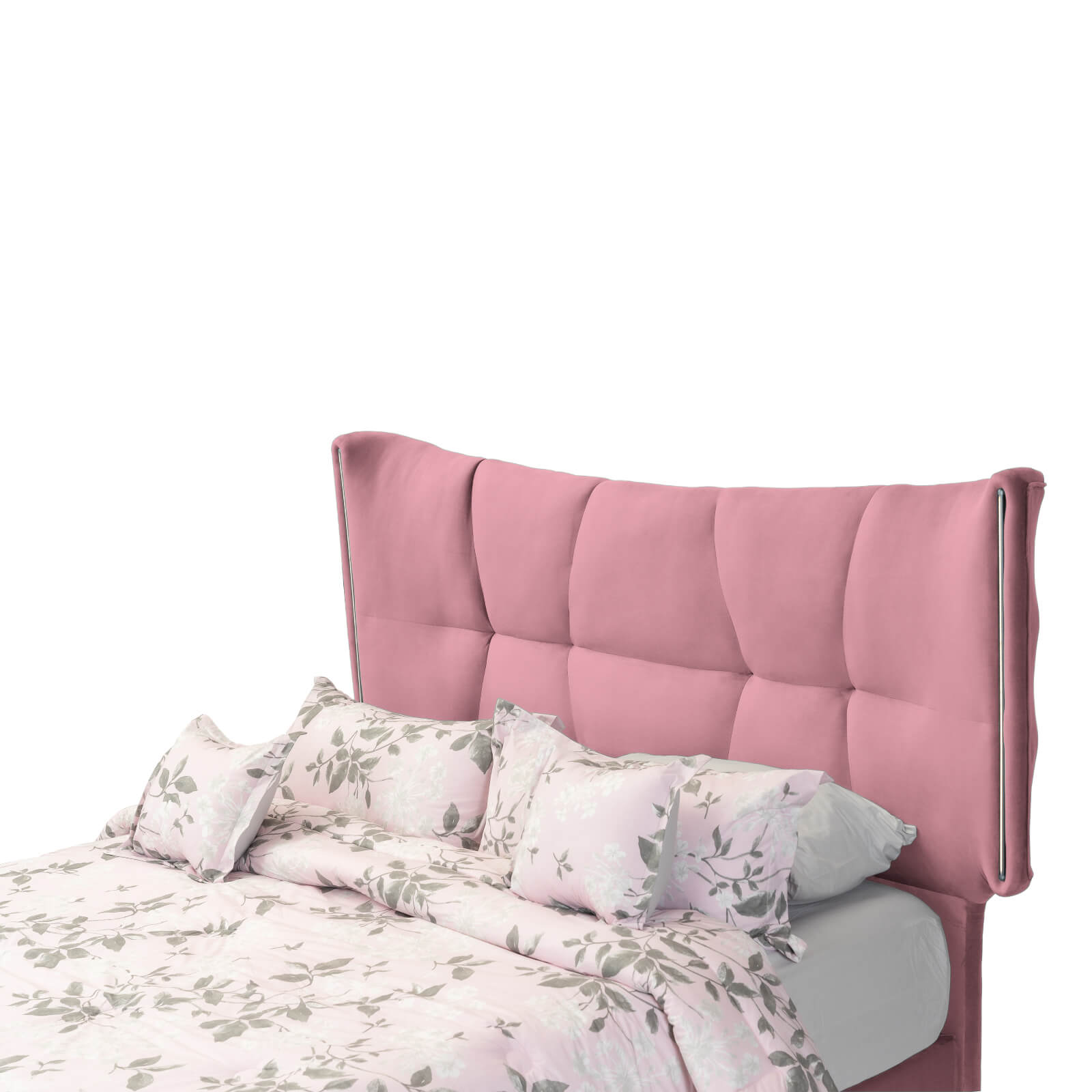 In House | Oslo Velvet Bed Frame Light Pink 200x180