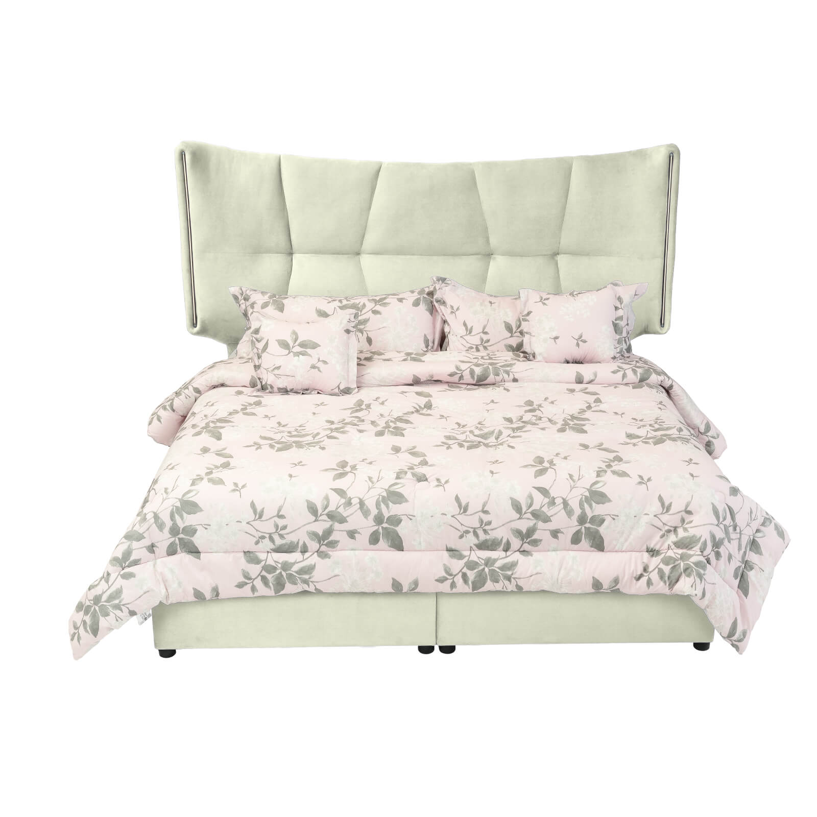 In House | Oslo Velvet Bed Frame Ivory 200x160