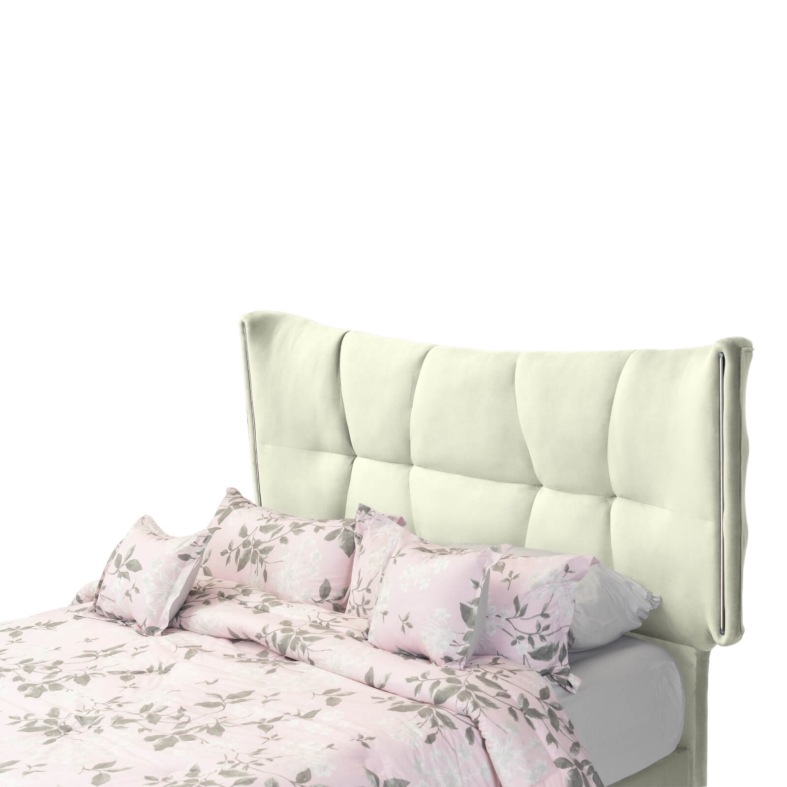 In House | Berlin Bed Frame Velvet Ivory 200x100