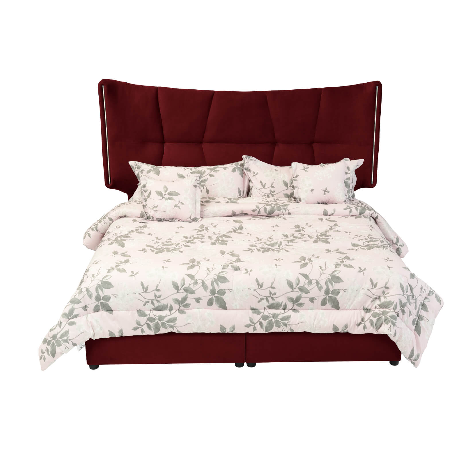 In House | Oslo Velvet Bed Frame Burgundy 200x200