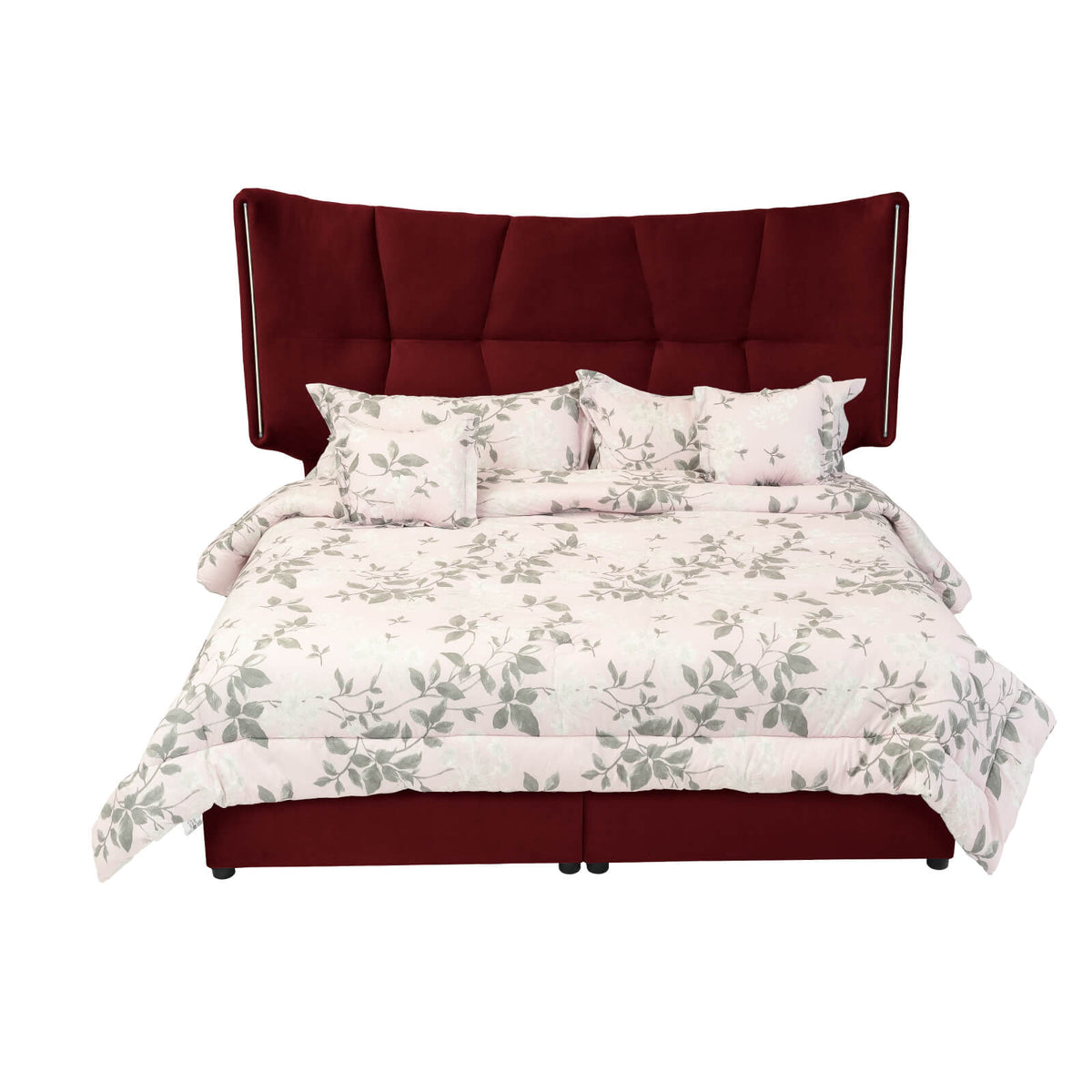 In House | Berlin Bed Frame Velvet Burgundy 200x120