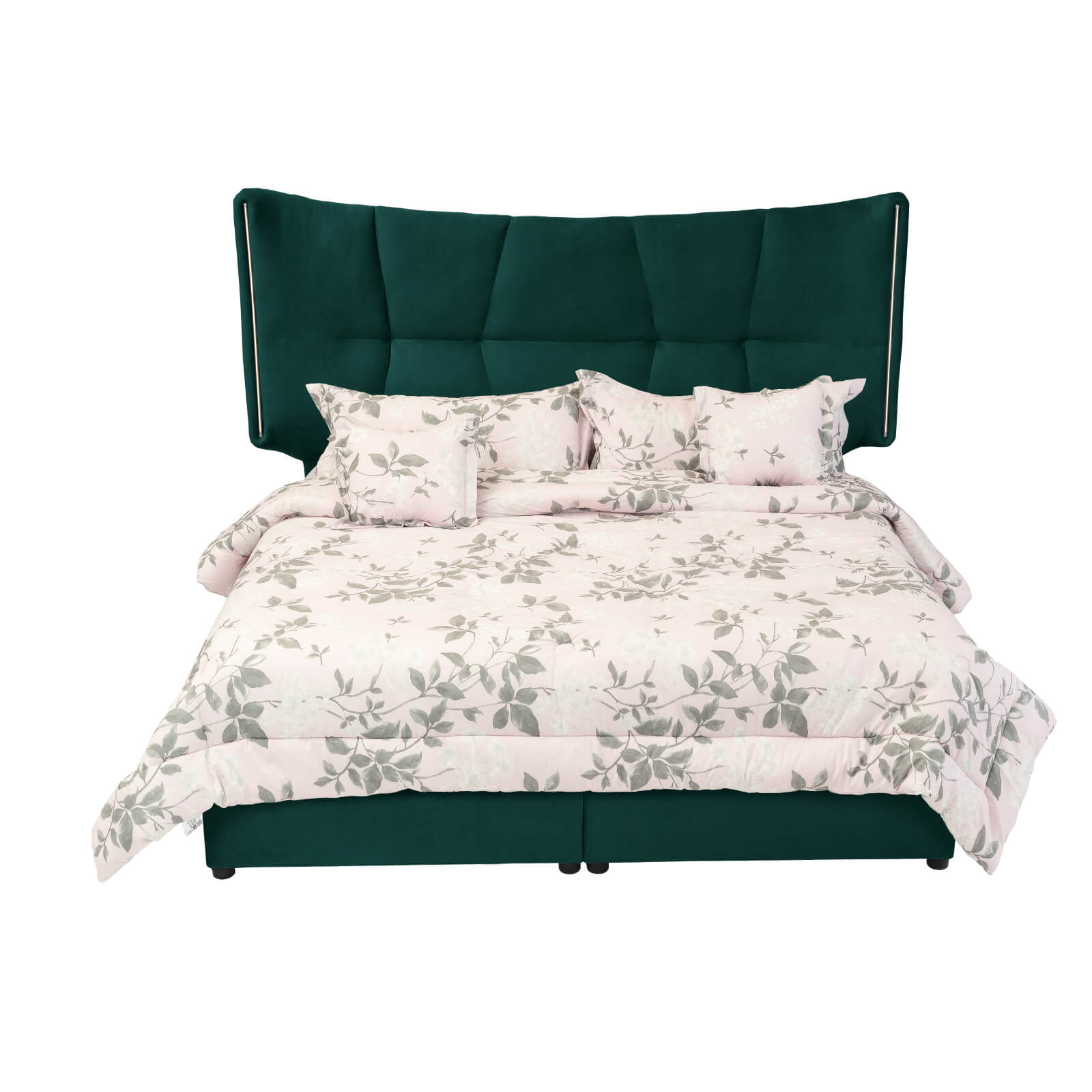 In House | Oslo Velvet Bed Frame Dark Green 200x200