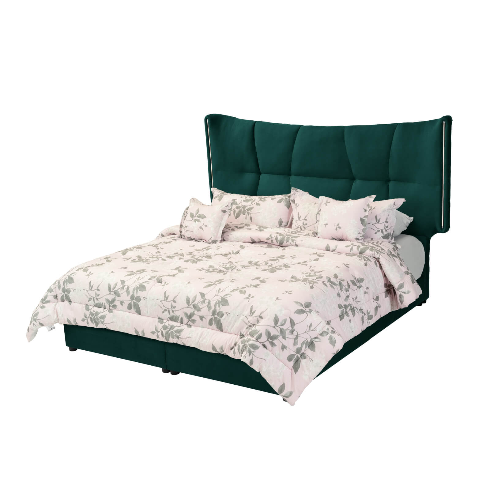 In House | Berlin Bed Frame Velvet Dark Green 200x90
