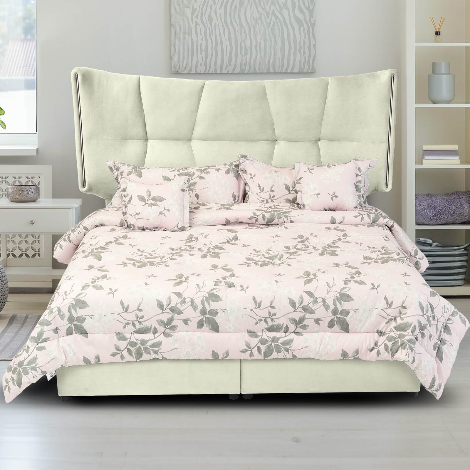 In House | Oslo Velvet Bed Frame Ivory 200x180