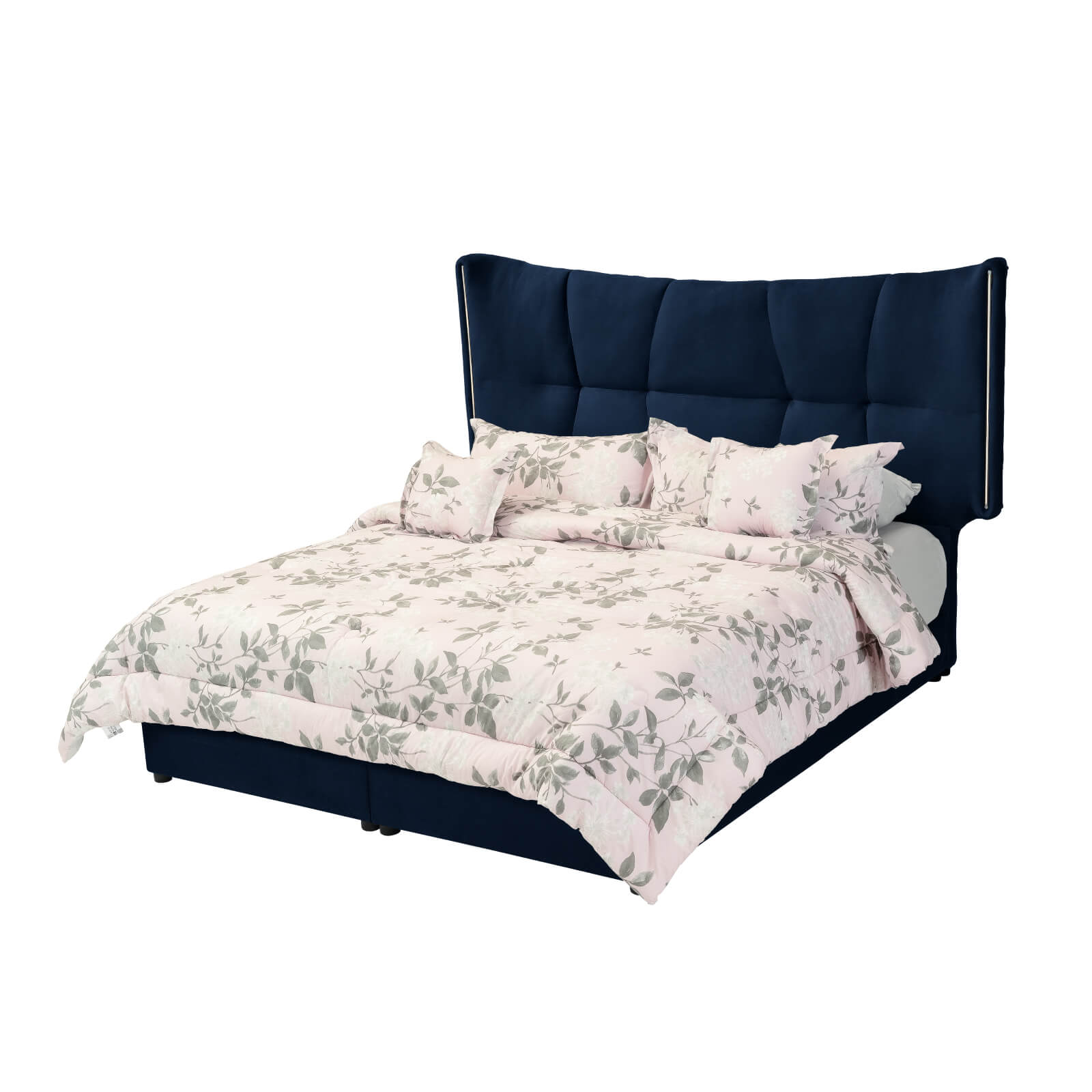 In House | Oslo Velvet Bed Frame Dark Blue 200x200