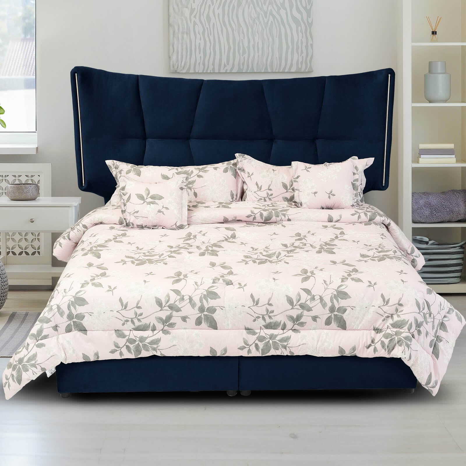 In House | Oslo Velvet Bed Frame Dark Blue 200x200