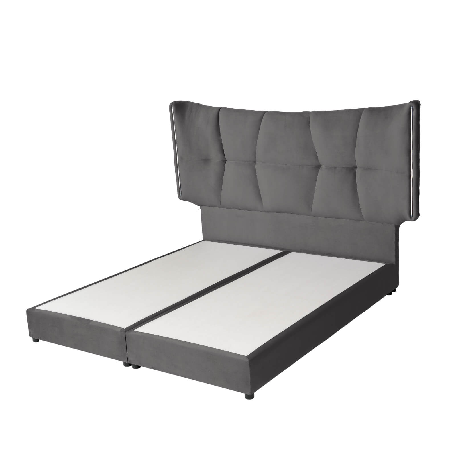 In House | Oslo Velvet Bed Frame Grey 200x200