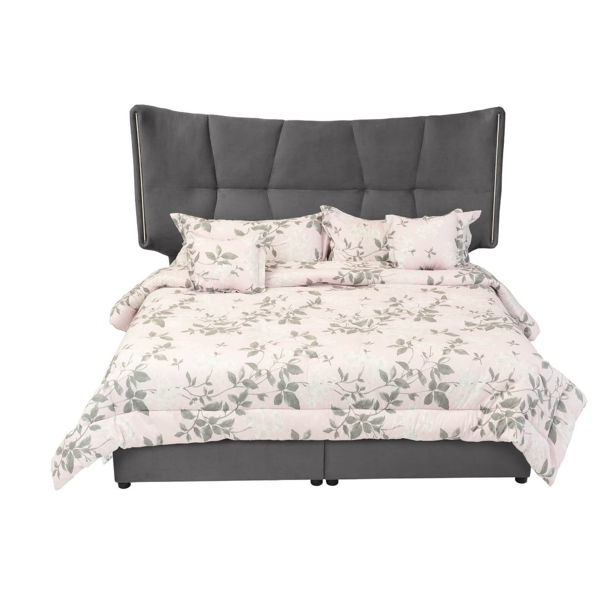 In House | Berlin Bed Frame Velvet Grey 200x140