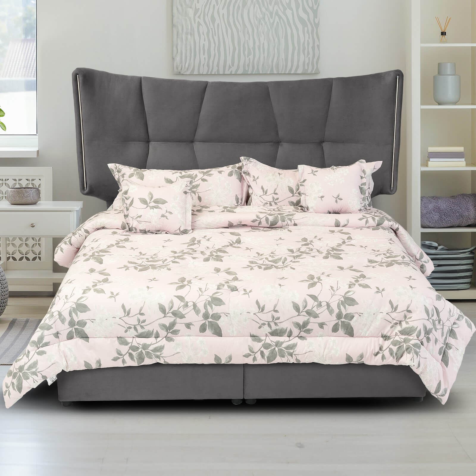 In House | Oslo Velvet Bed Frame Grey 200x180