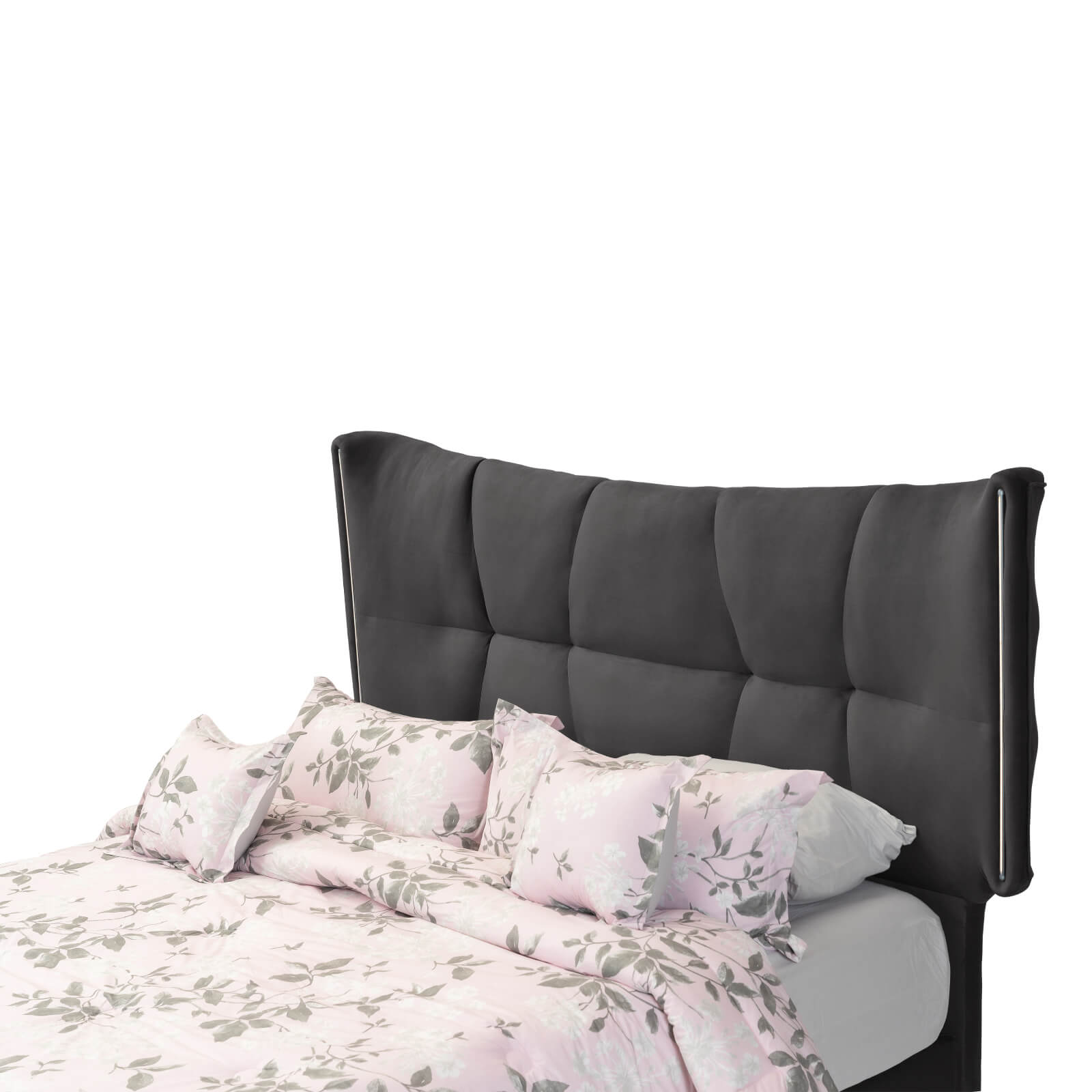 In House | Oslo Velvet Bed Frame Dark Grey 200x180