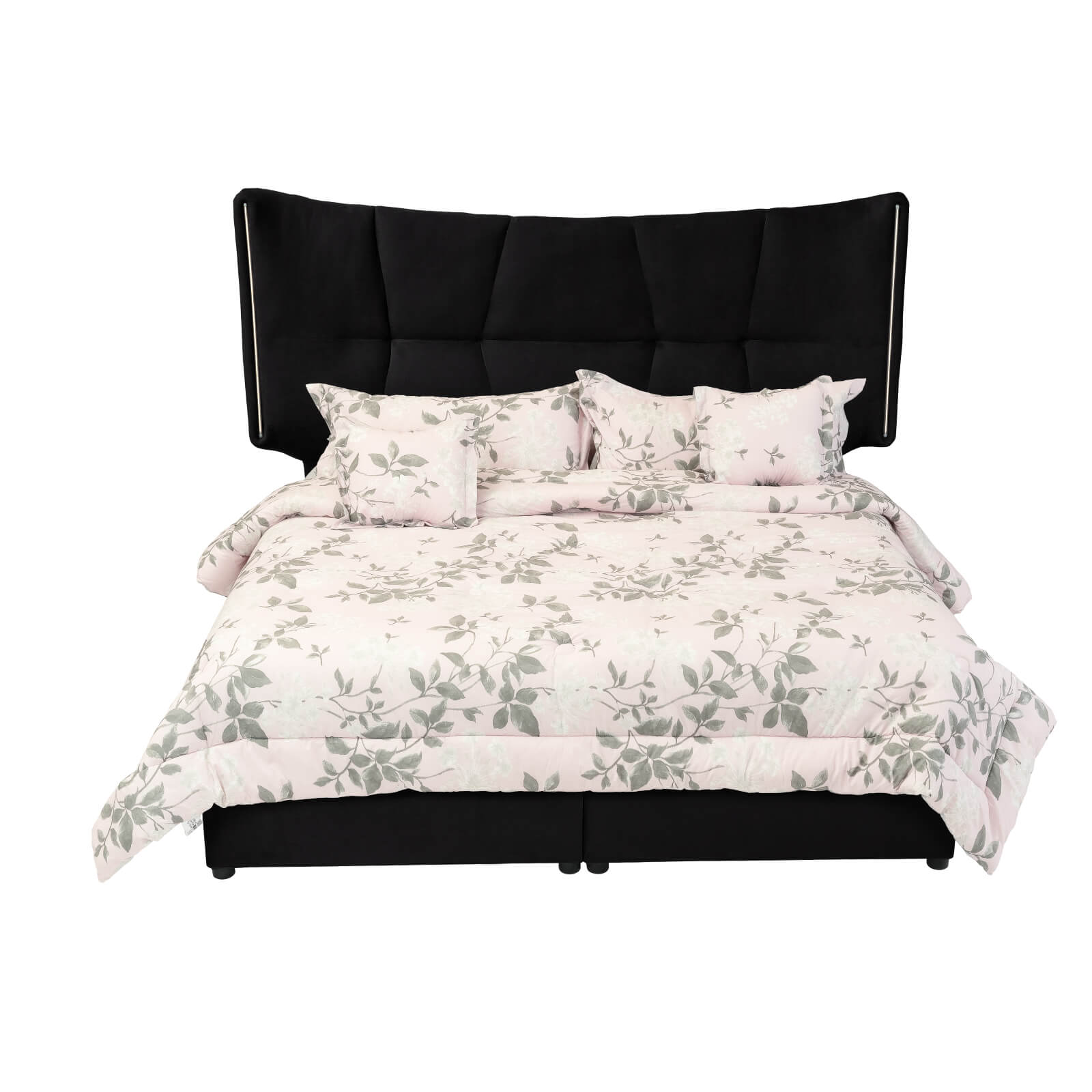 In House | Oslo Velvet Bed Frame Black 200x180