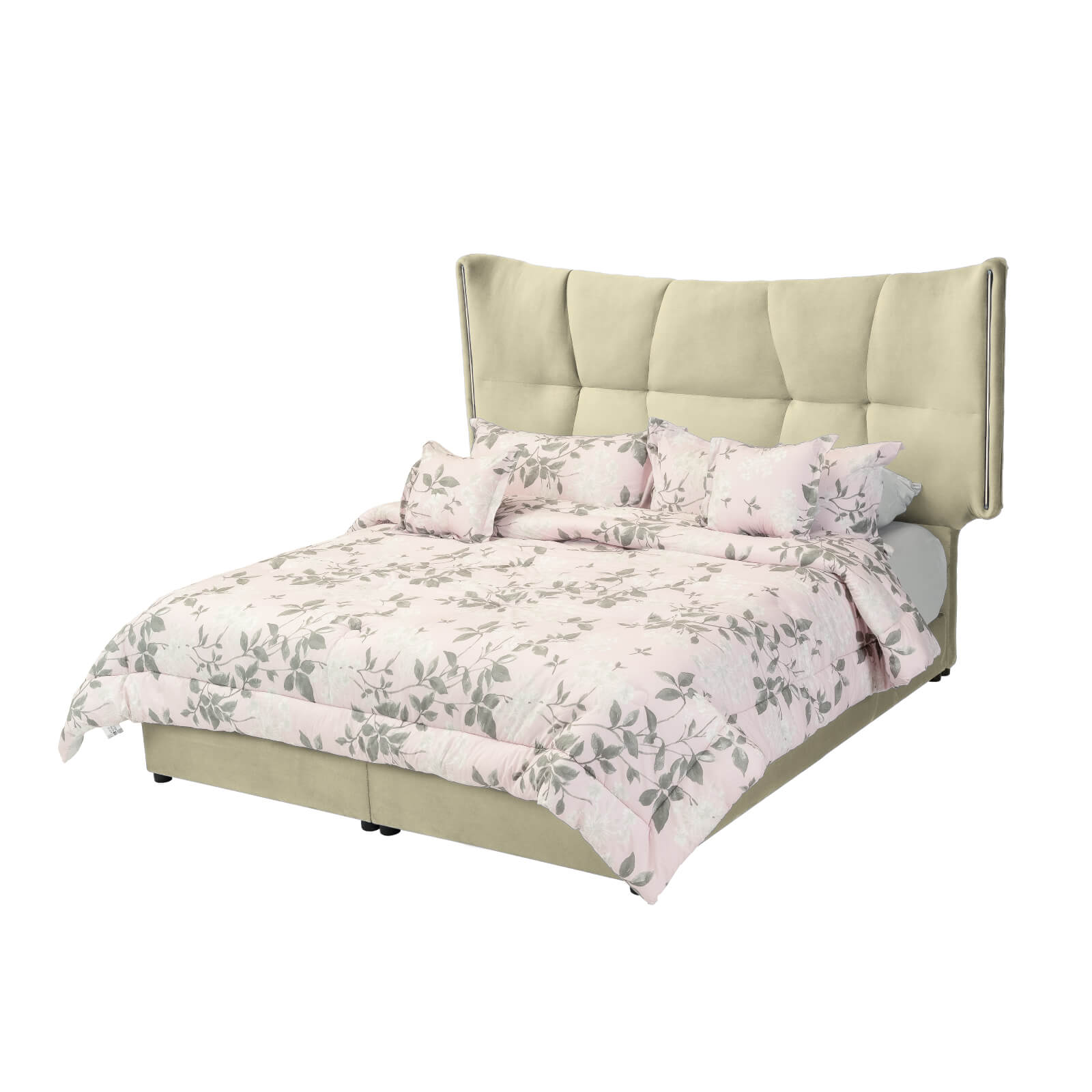 In House | Berlin Bed Frame Velvet Beige 200x100