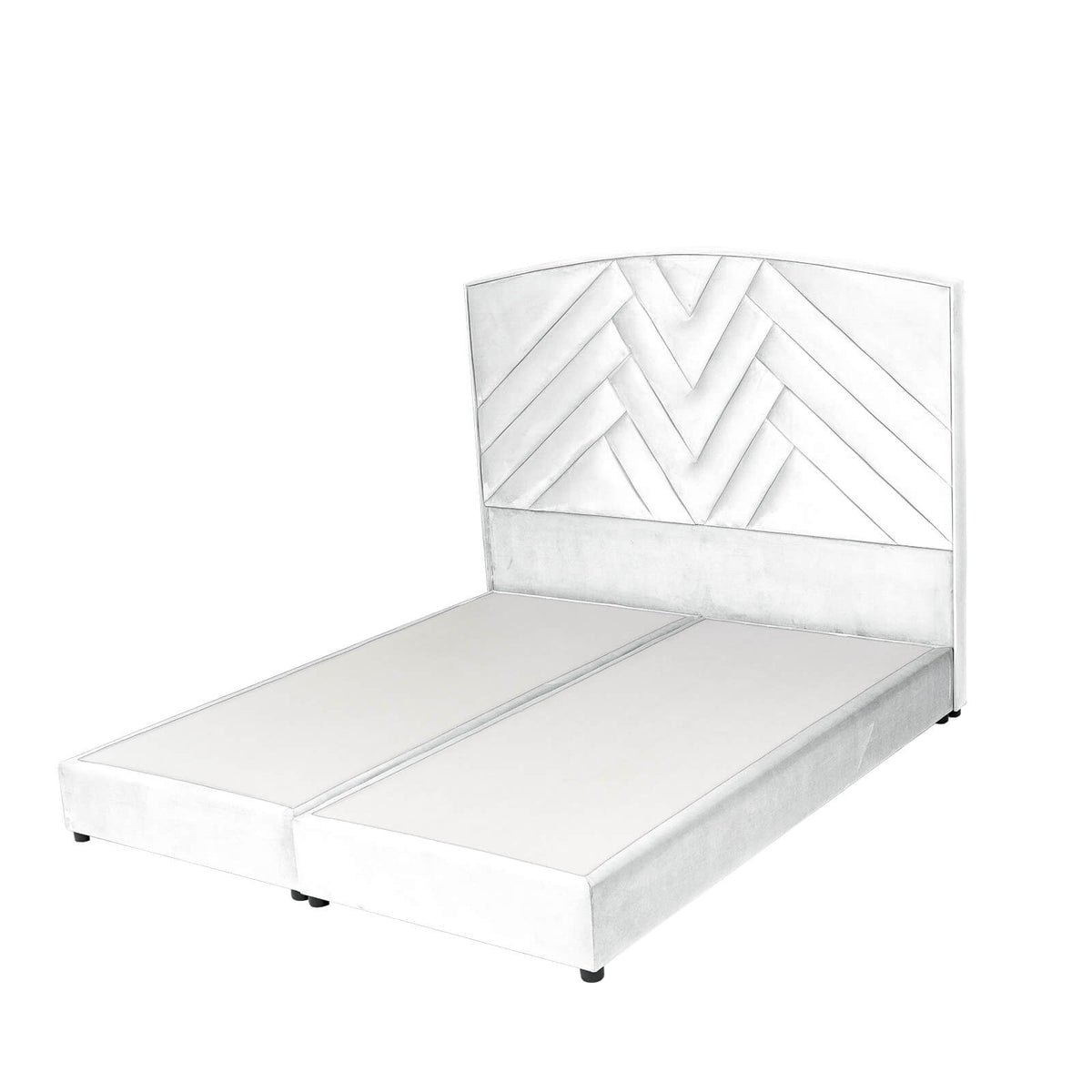 In House | Madrid Bed Frame Velvet White 200x90